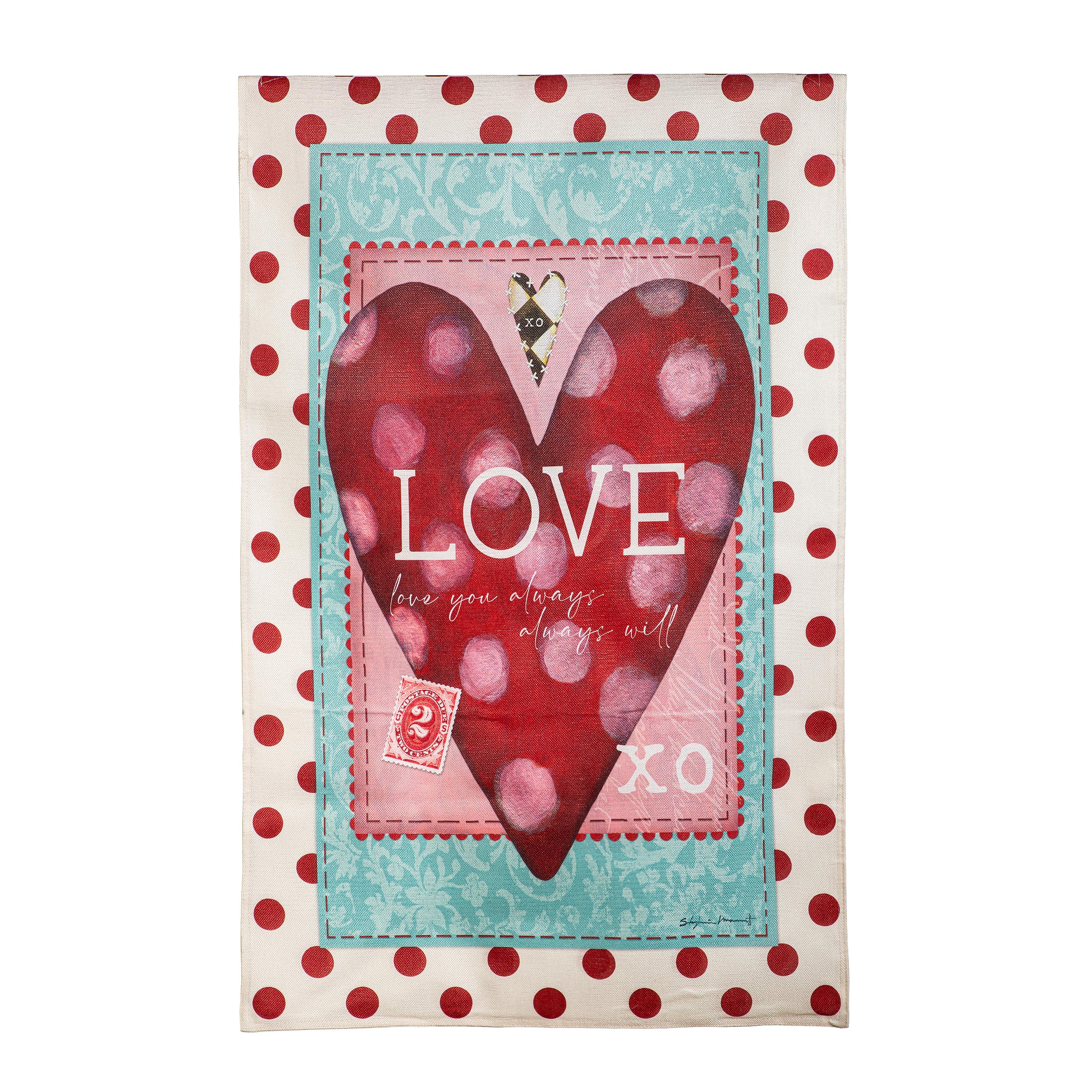 Vintage Valentine Burlap House Flag - Sports Collectibles, Sports Memorabilia, Sports Fan Shop, Sports Gifts