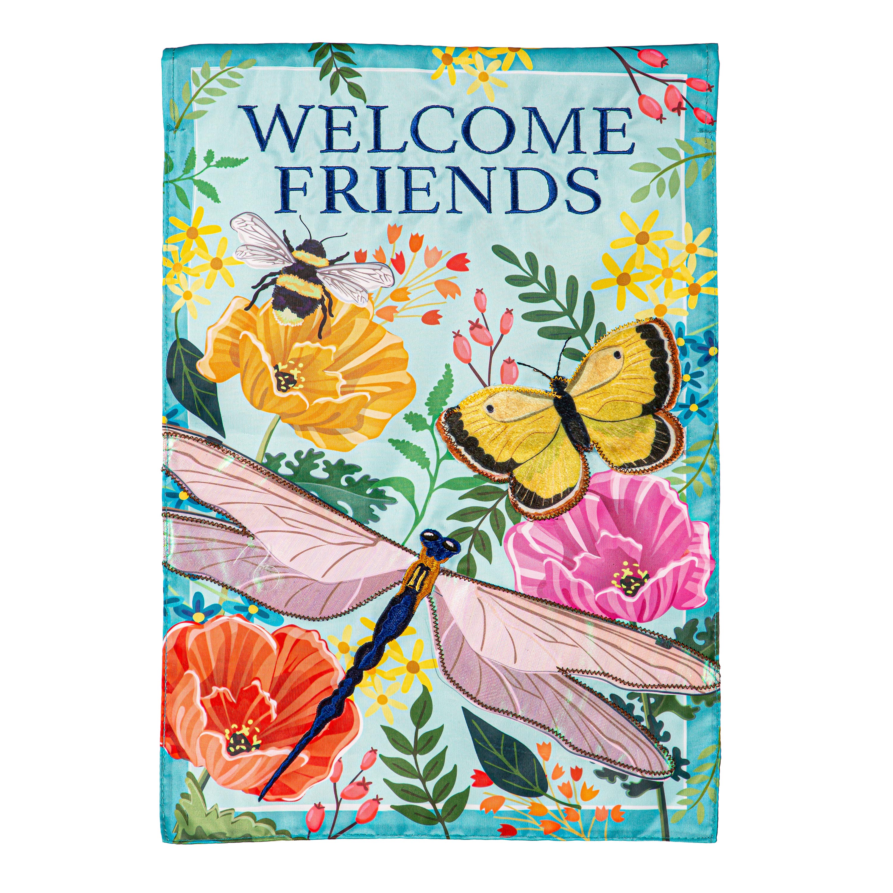 Greenhouse Garden Welcome Friends Applique Garden Flag - Sports Collectibles, Sports Memorabilia, Sports Fan Shop, Sports Gifts