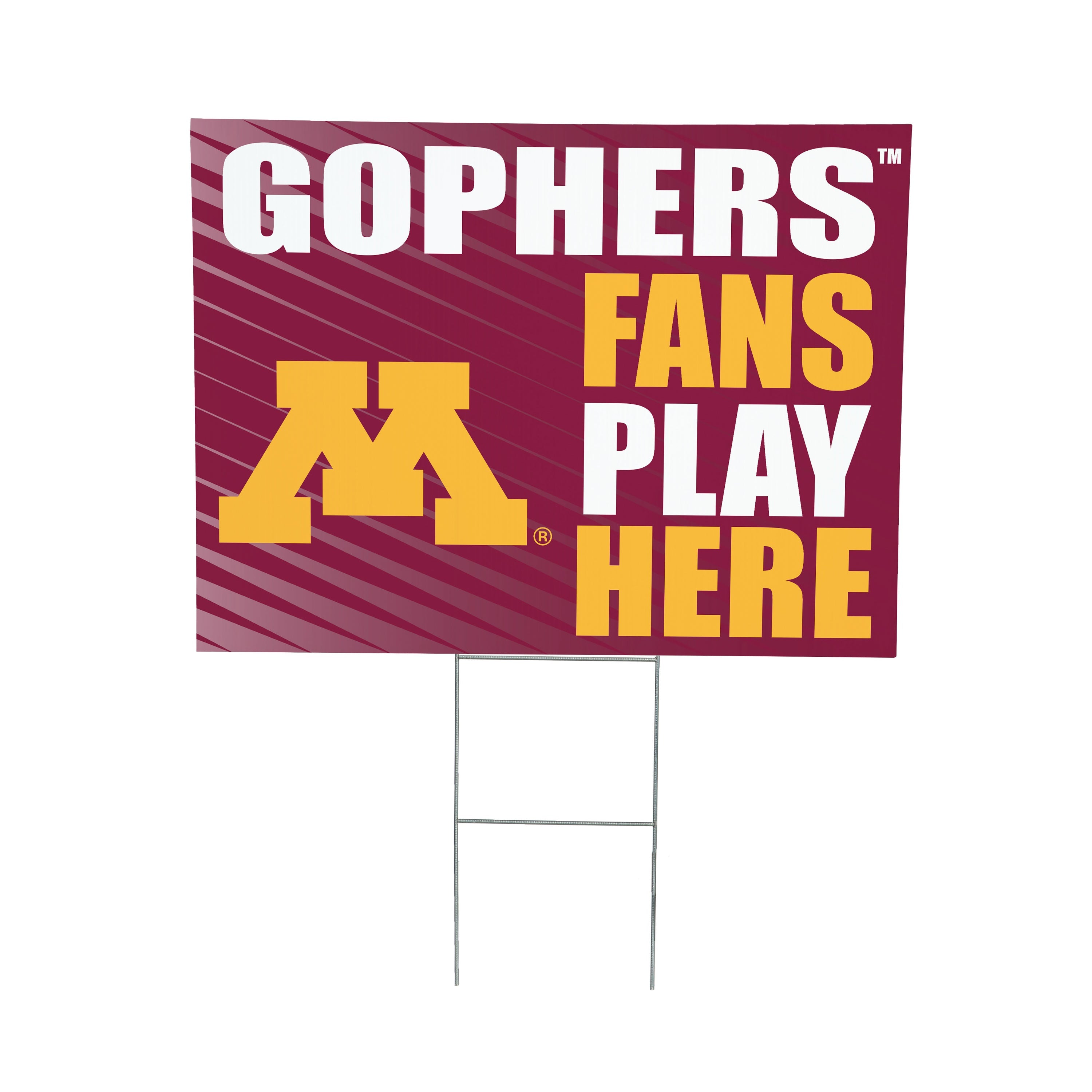 University of Minnesota Coroplast Yard Sign "Fans Play Here" - Sports Collectibles, Sports Memorabilia, Sports Fan Shop, Sports Gifts