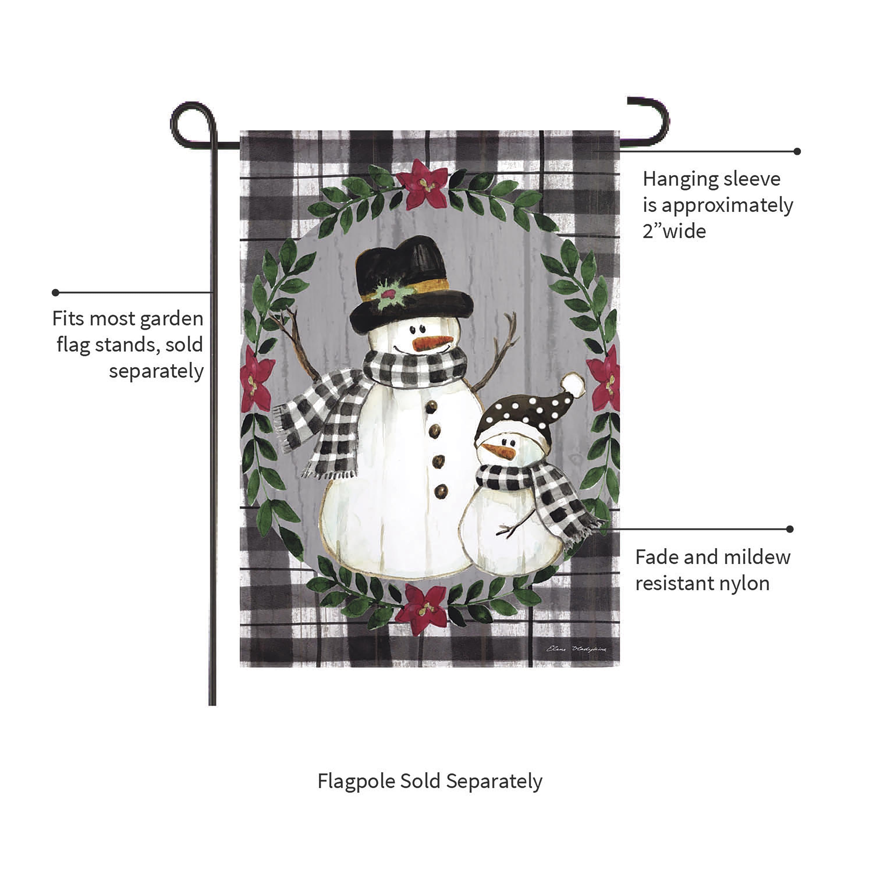 Country Snowmen Moire Garden Flag - Sports Collectibles, Sports Memorabilia, Sports Fan Shop, Sports Gifts