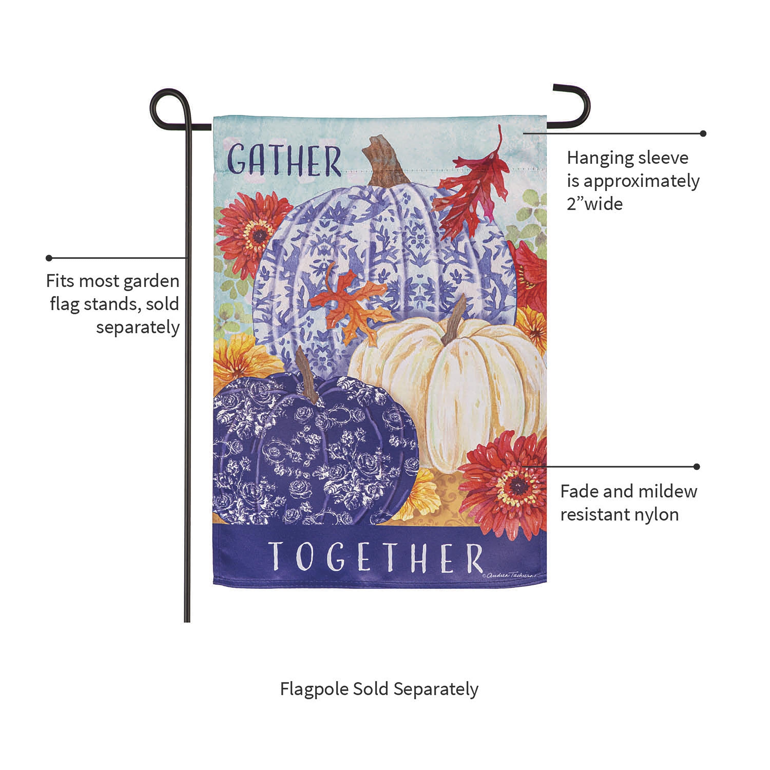 Changing Seasons Pumpkins Suede Garden Flag - Sports Collectibles, Sports Memorabilia, Sports Fan Shop, Sports Gifts