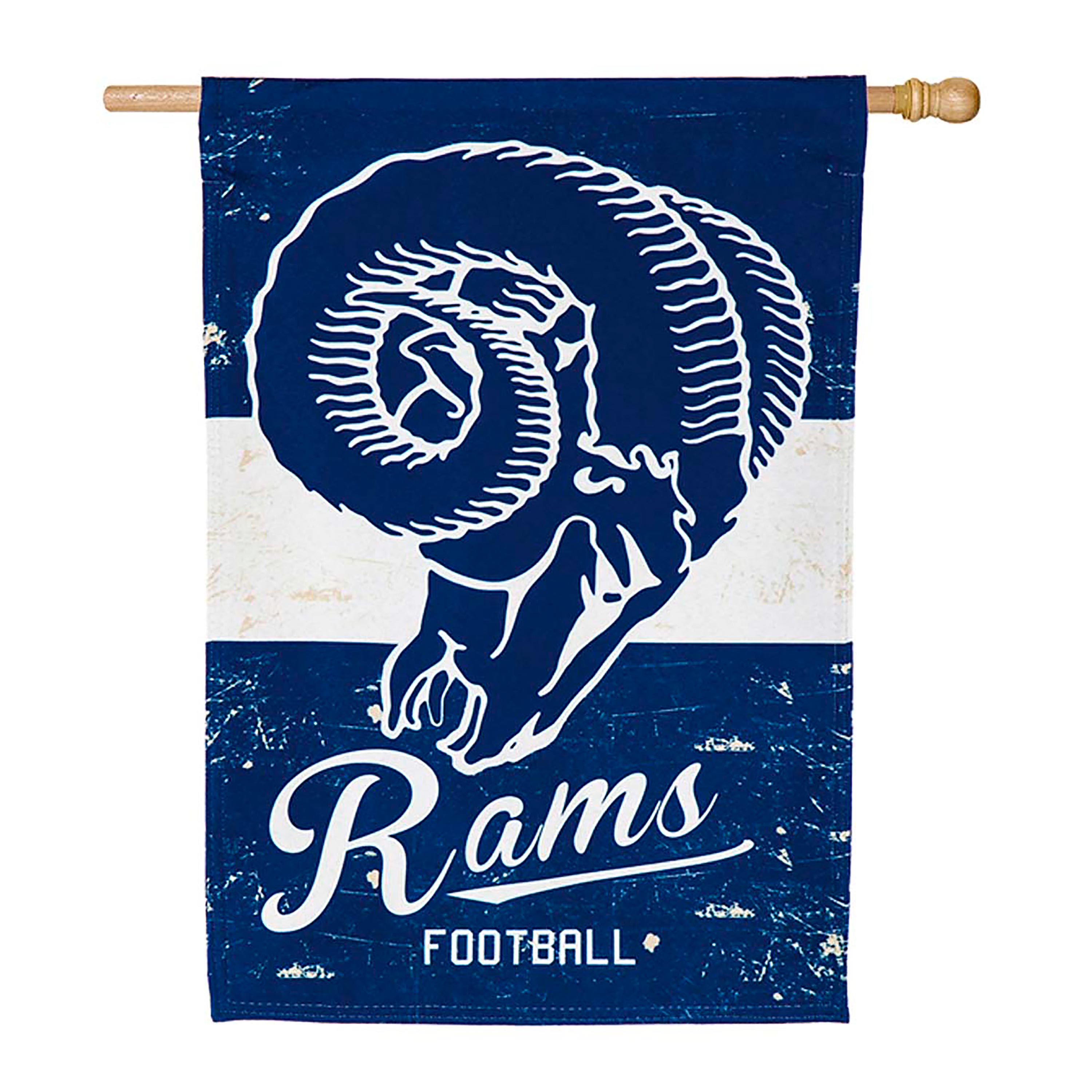 Double-Sided Vintage Graphic NFL Team Pride Linen House Flag, Rams - Sports Collectibles, Sports Memorabilia, Sports Fan Shop, Sports Gifts
