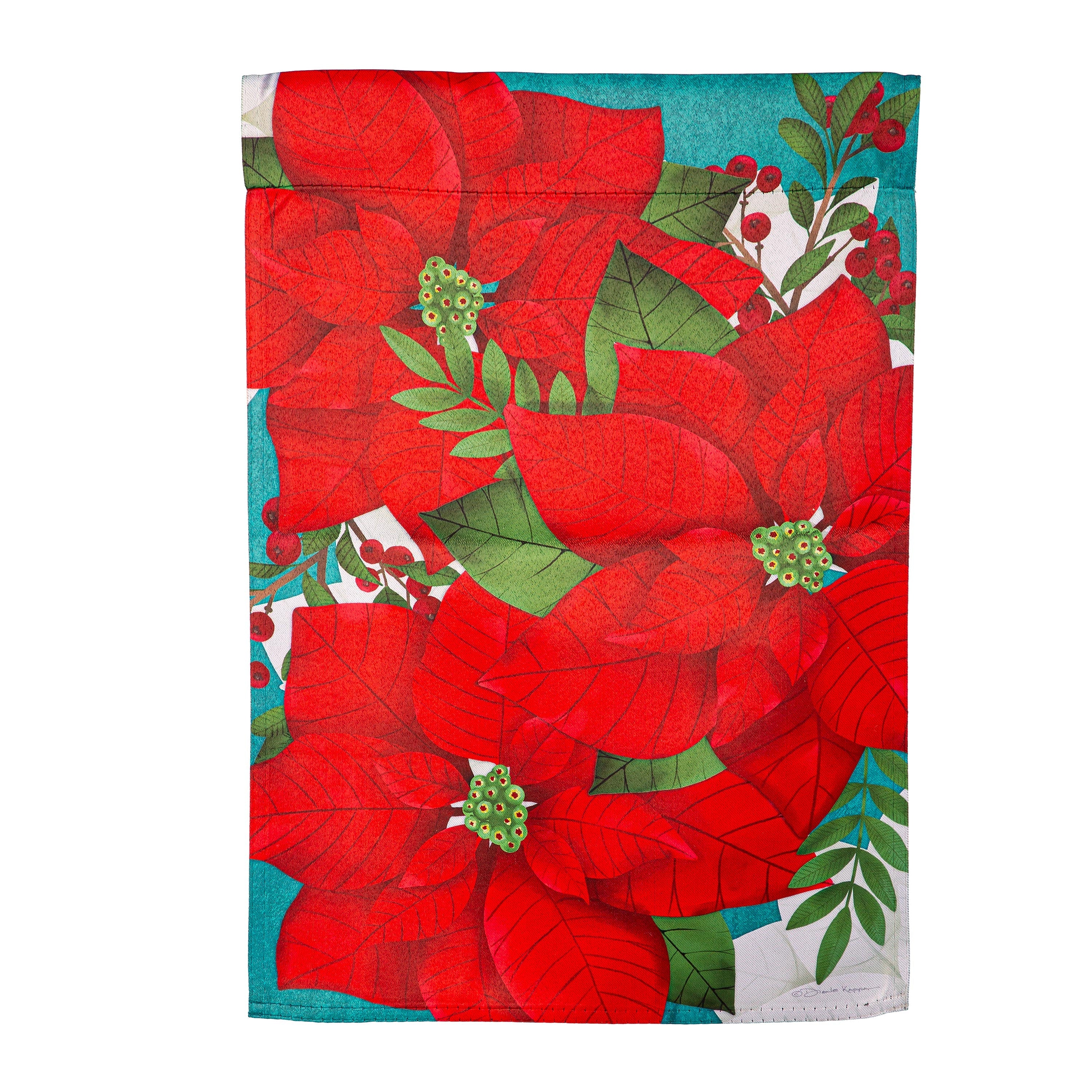 Poinsettia Suede Garden Flag - Sports Gifts, Sports Memorabilia, Sports Collectibles, Fan Shop