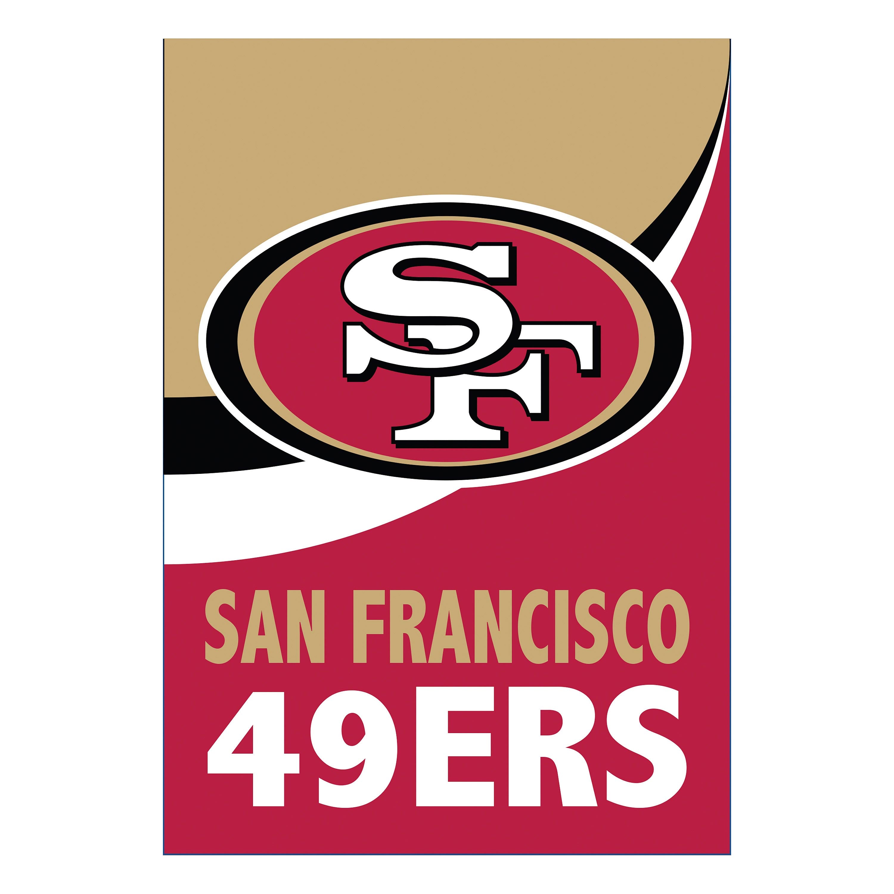 San Francisco 49ers Burlap Flag GDN Size - Sports Collectibles, Sports Memorabilia, Sports Fan Shop, Sports Gifts