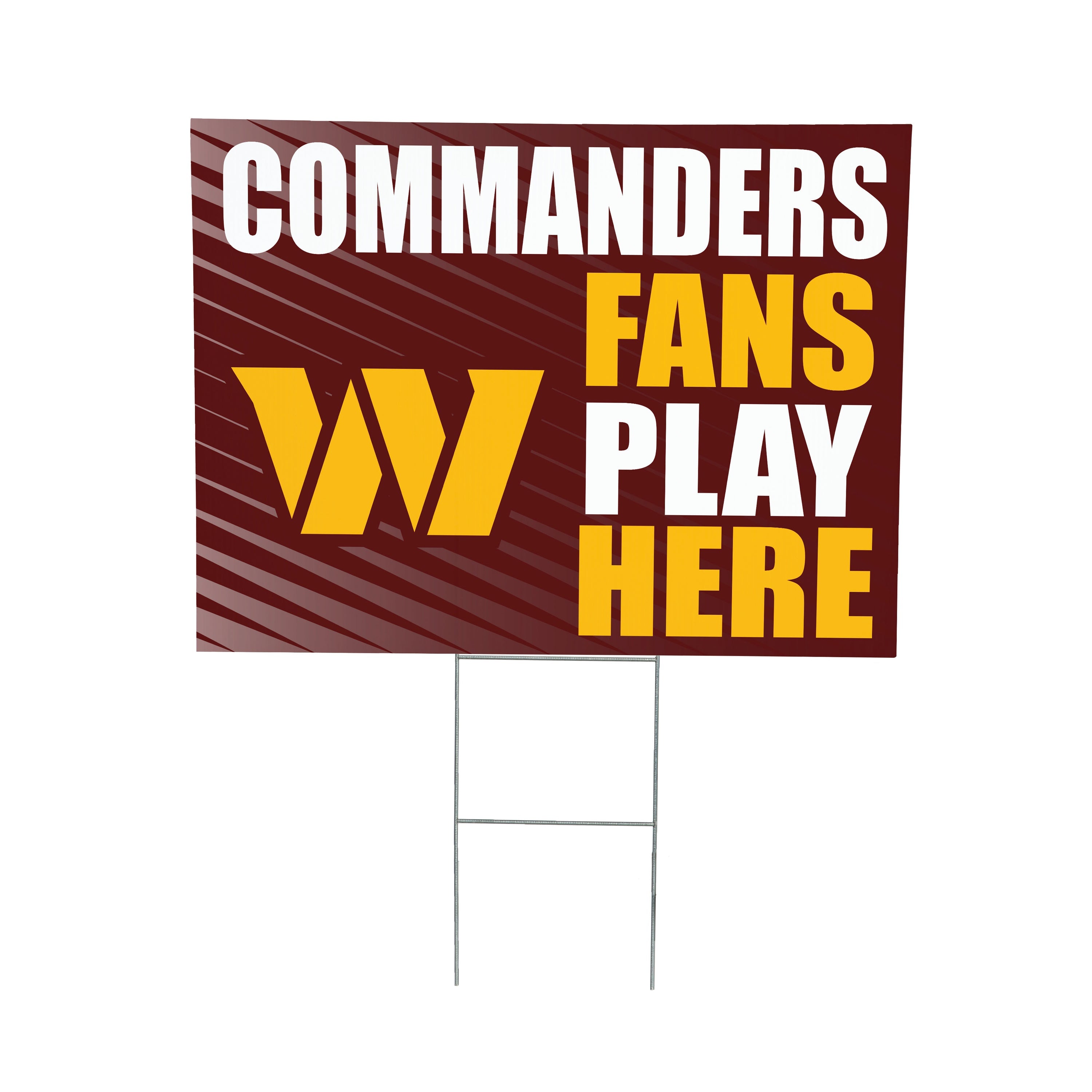 Washington Commanders Coroplast Yard Sign "Fans Play Here" - Sports Collectibles, Sports Memorabilia, Sports Fan Shop, Sports Gifts