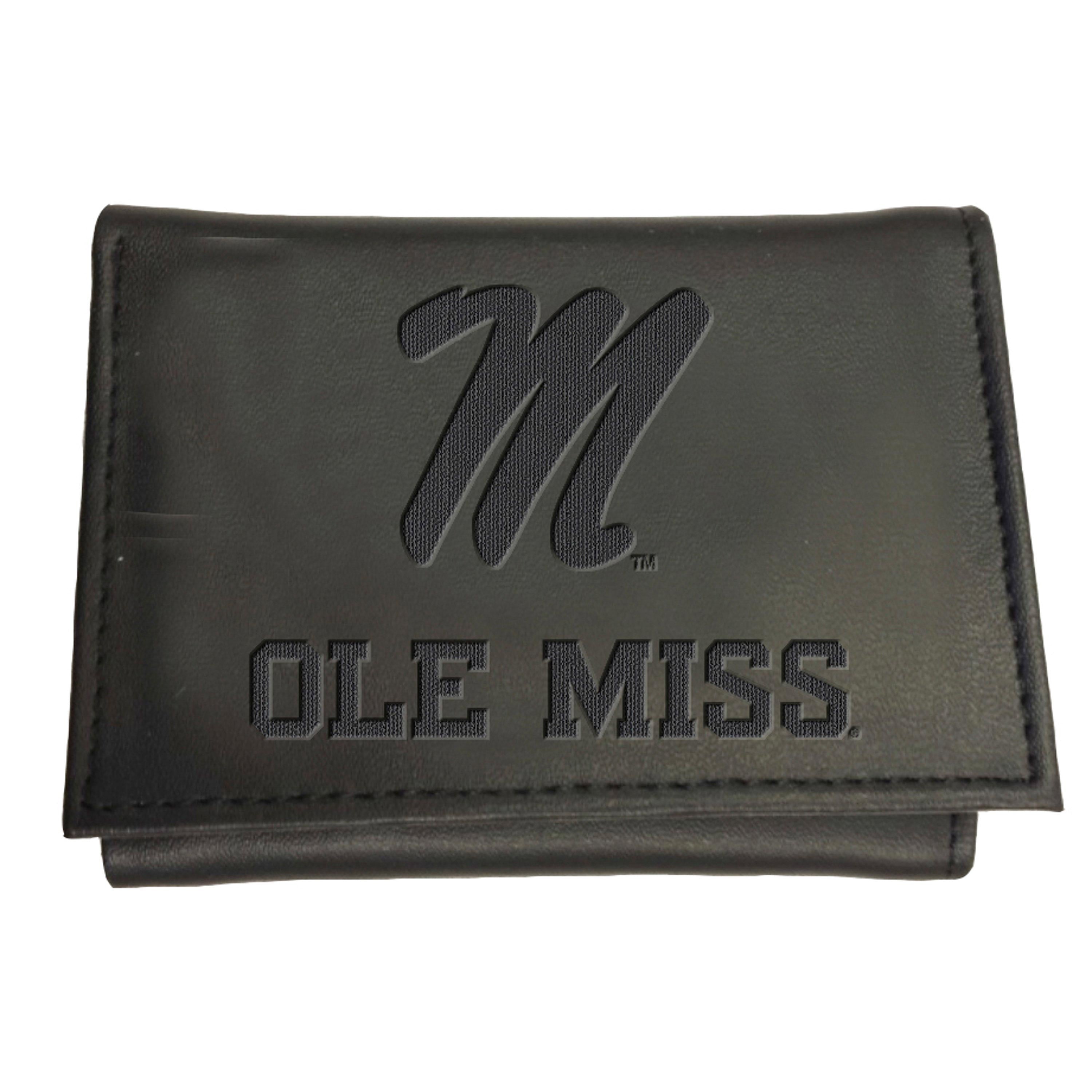 University of Mississippi, Tri-Fold Wallet, Black - Sports Gifts, Sports Memorabilia, Sports Collectibles, Fan Shop