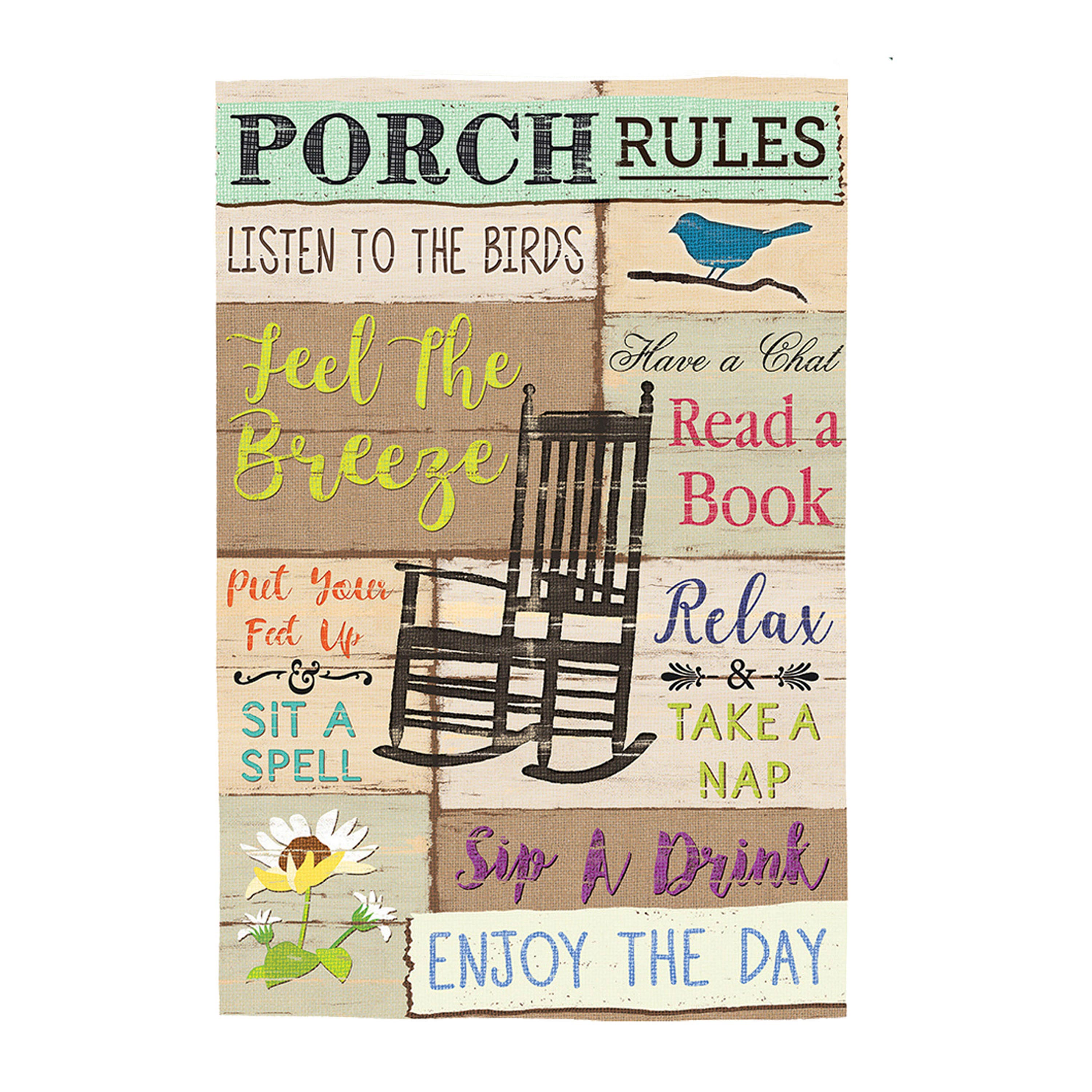 Porch Rules House Suede Flag - Sports Collectibles, Sports Memorabilia, Sports Fan Shop, Sports Gifts