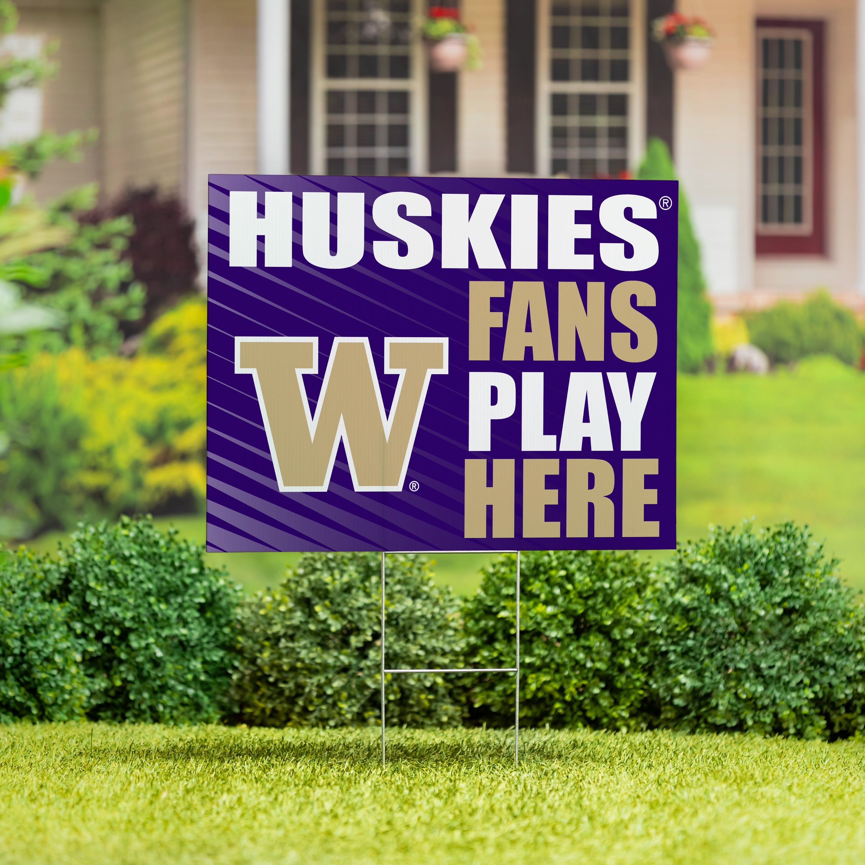 University of Washington Coroplast Yard Sign "Fans Play Here" - Sports Collectibles, Sports Memorabilia, Sports Fan Shop, Sports Gifts