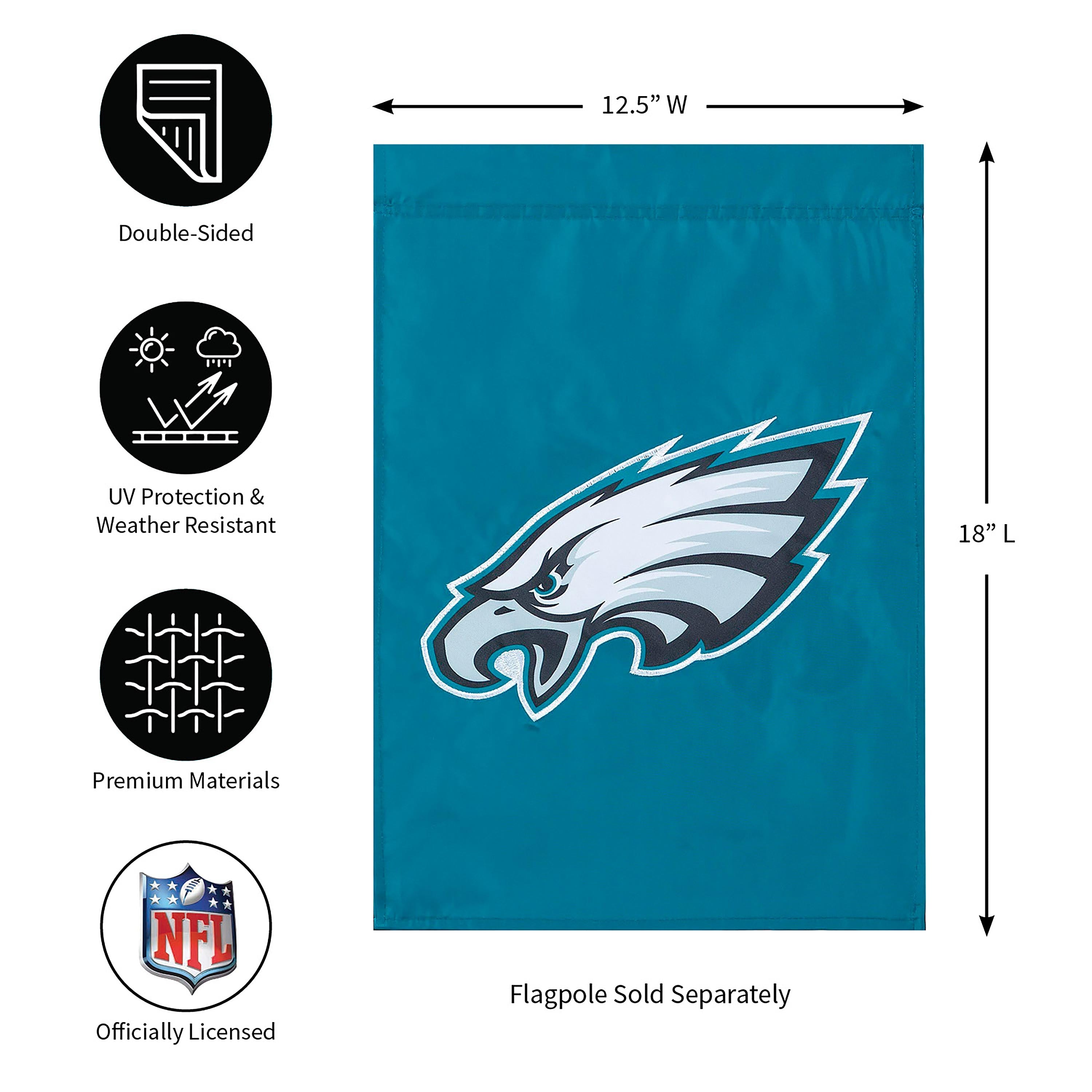 Applique Flag, Gar., Philadelphia Eagles - Sports Collectibles, Sports Memorabilia, Sports Fan Shop, Sports Gifts