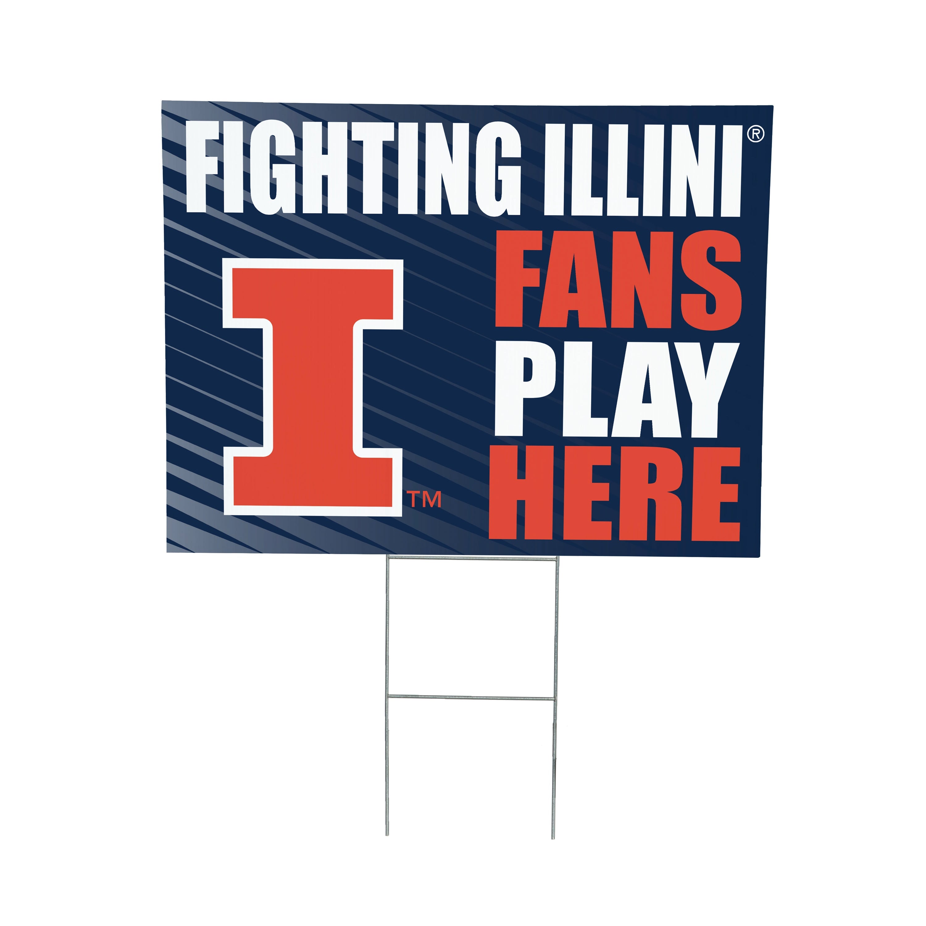 University of Illinois Coroplast Yard Sign "Fans Play Here"
