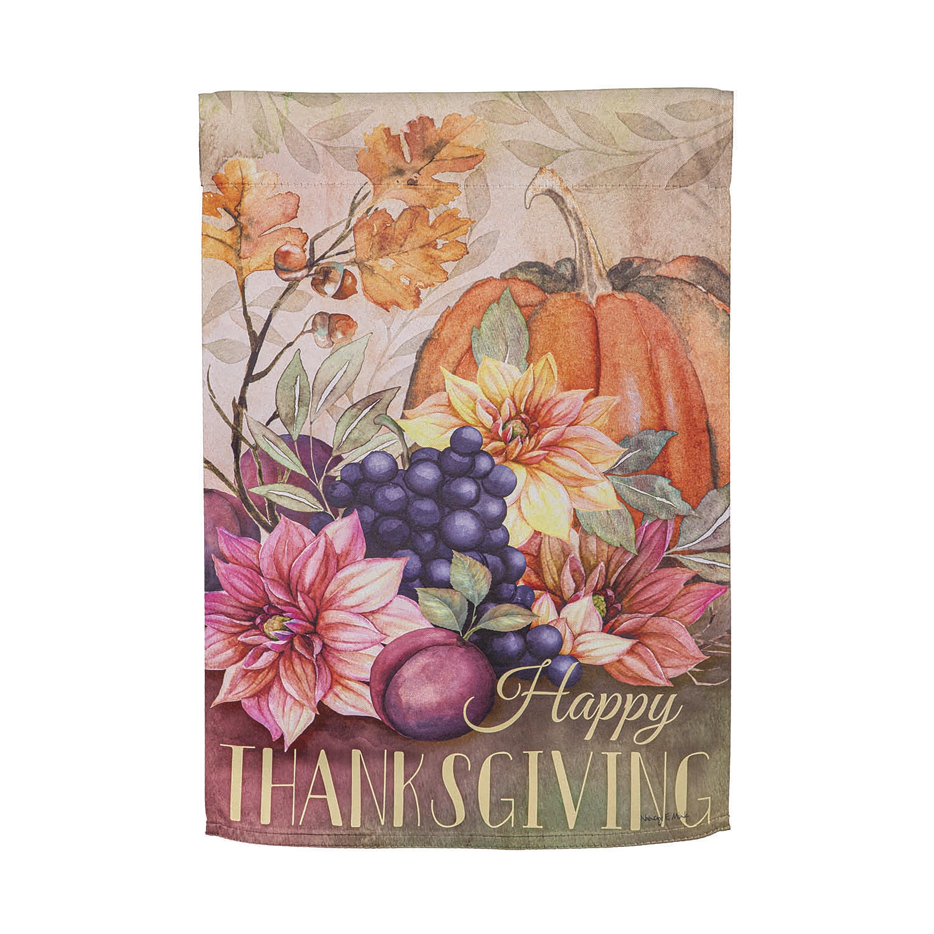 Happy Thanksgiving Suede Garden Flag - Sports Collectibles, Sports Memorabilia, Sports Fan Shop, Sports Gifts