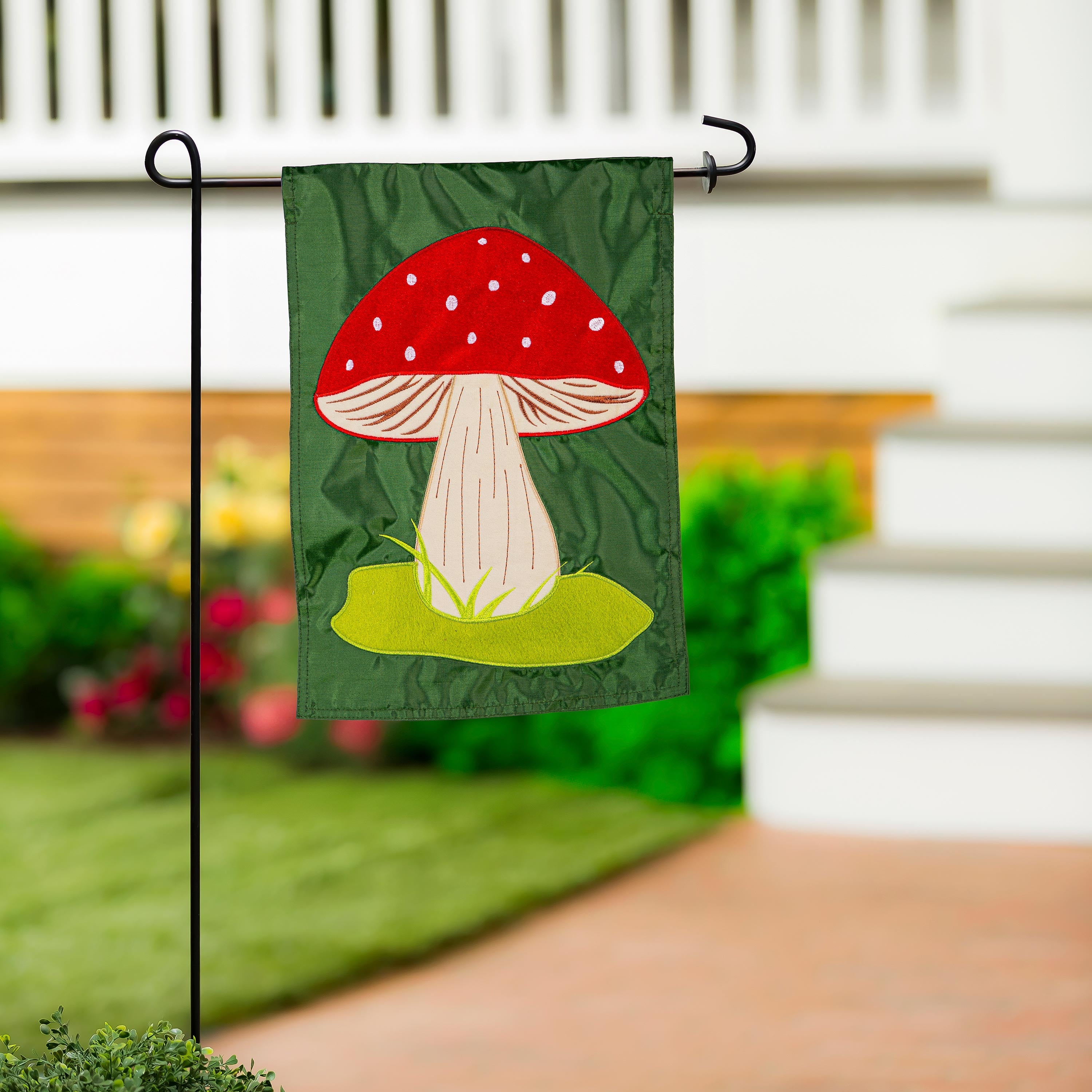 Mushroom Basic Applique Garden Flag - Sports Collectibles, Sports Memorabilia, Sports Fan Shop, Sports Gifts