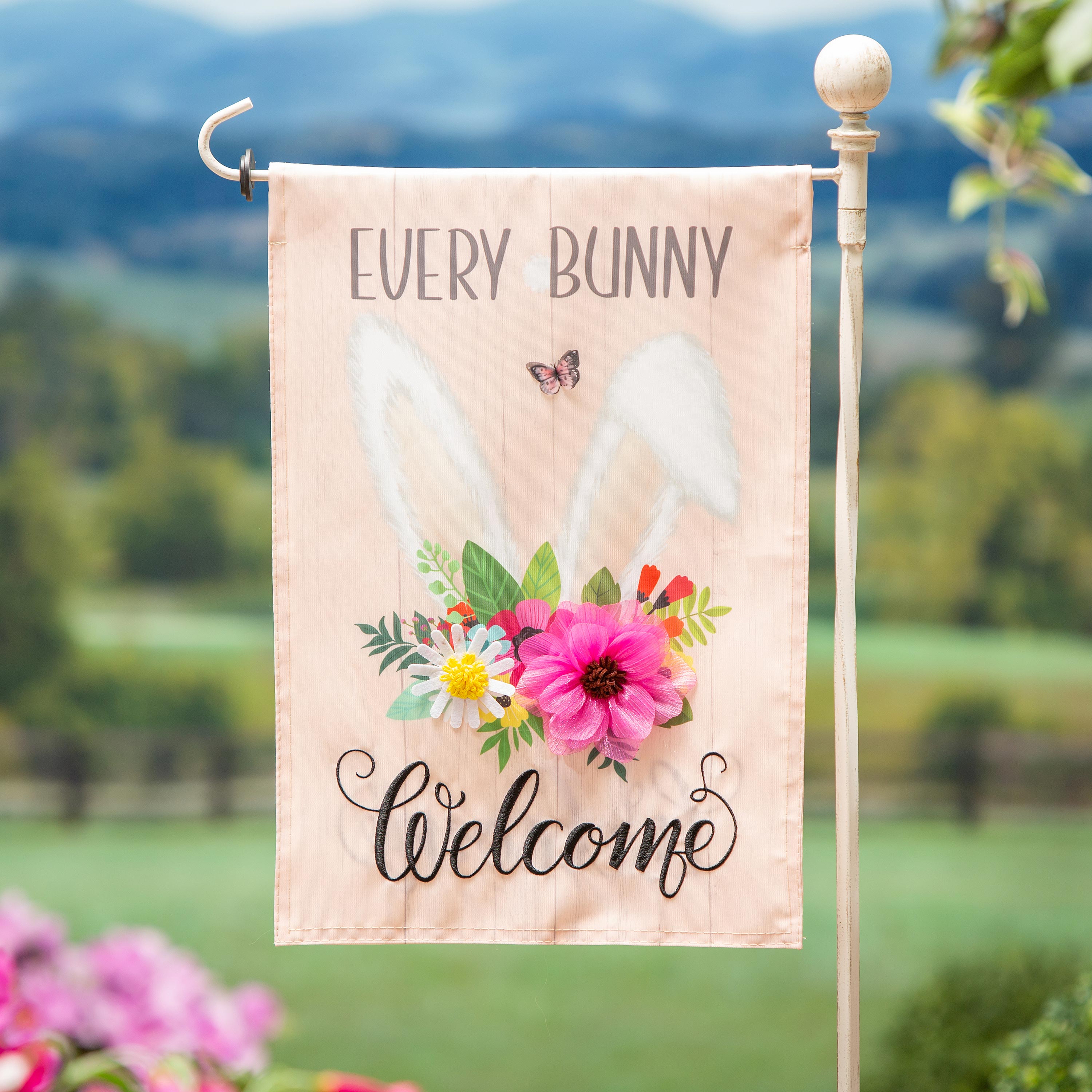Every Bunny Welcome Applique Garden Flag - Sports Collectibles, Sports Memorabilia, Sports Fan Shop, Sports Gifts