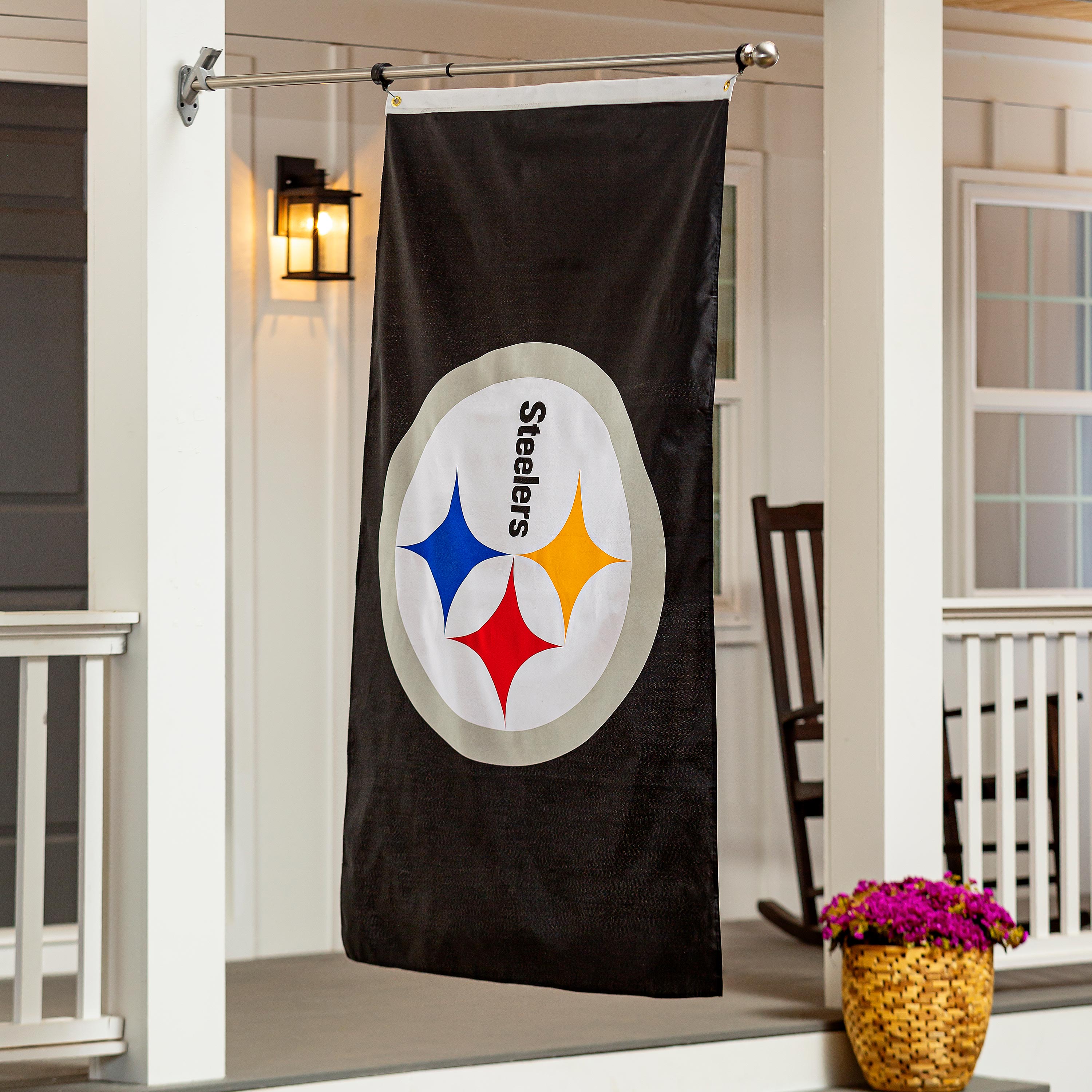 Pittsburgh Steelers Single Sided Estate Flag with 2 Grommets, 3'x5' - Sports Collectibles, Sports Memorabilia, Sports Fan Shop, Sports Gifts