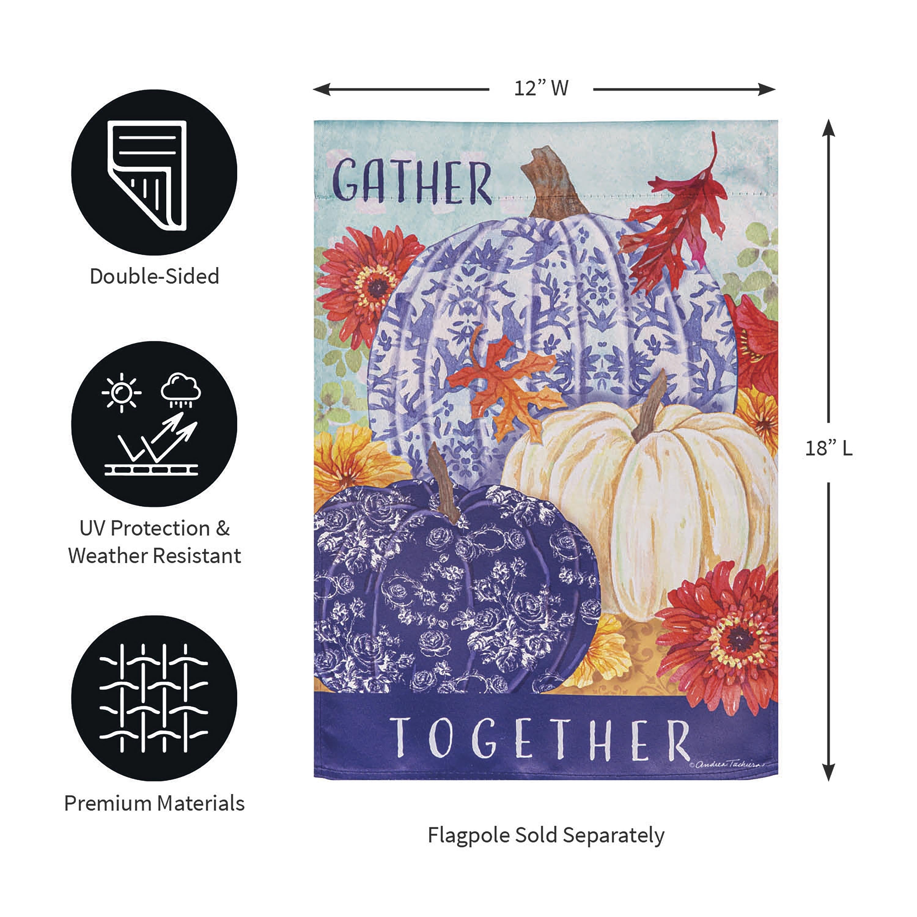 Changing Seasons Pumpkins Suede Garden Flag - Sports Collectibles, Sports Memorabilia, Sports Fan Shop, Sports Gifts