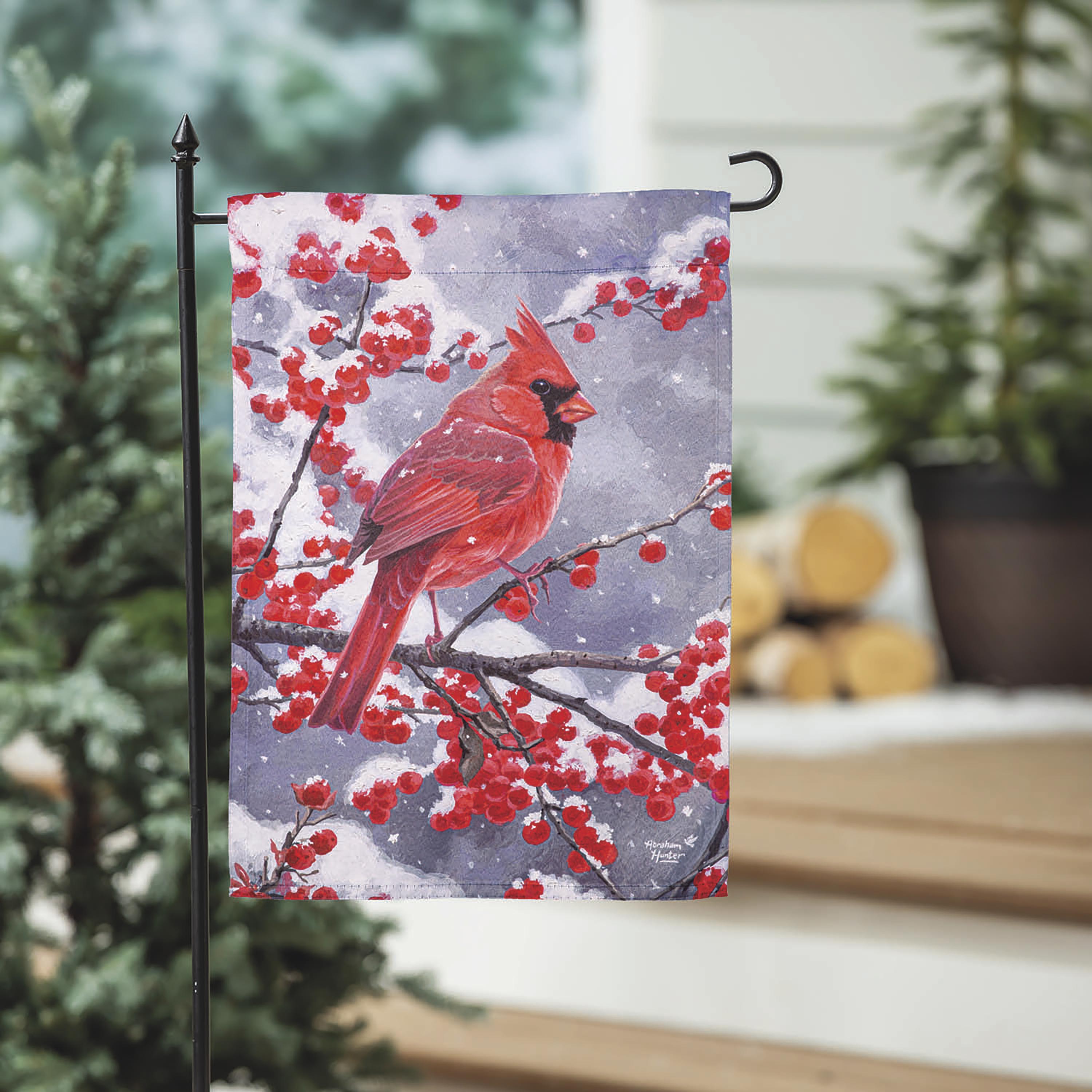 Red Cardinal Suede Garden Flag - Sports Collectibles, Sports Memorabilia, Sports Fan Shop, Sports Gifts