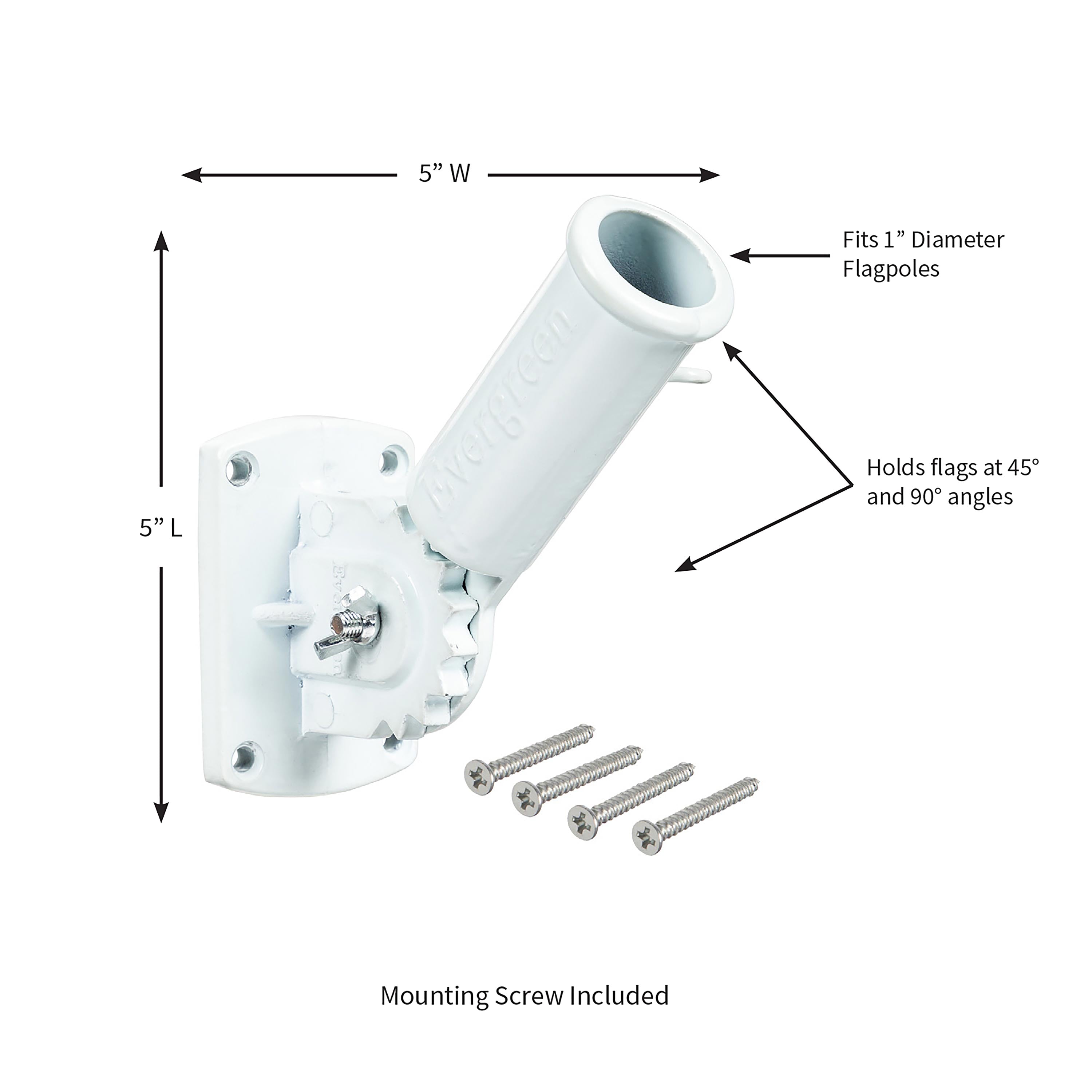 Adjustable Aluminum House Flag Bracket, White Finish - Sports Collectibles, Sports Memorabilia, Sports Fan Shop, Sports Gifts