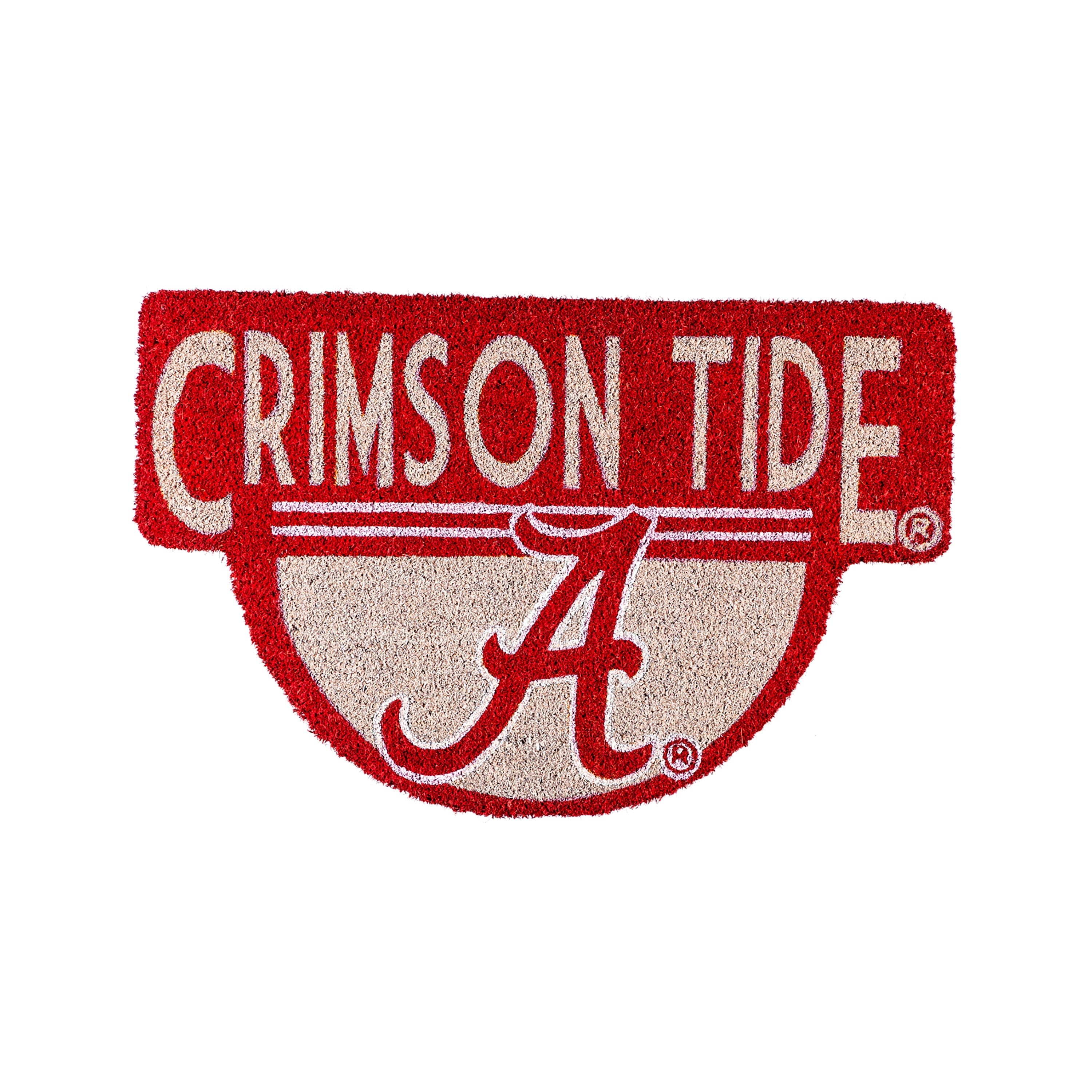 NCAA Team Shaped Coir Door Mat, Alabama Crimson Tide - Sports Collectibles, Sports Memorabilia, Sports Fan Shop, Sports Gifts