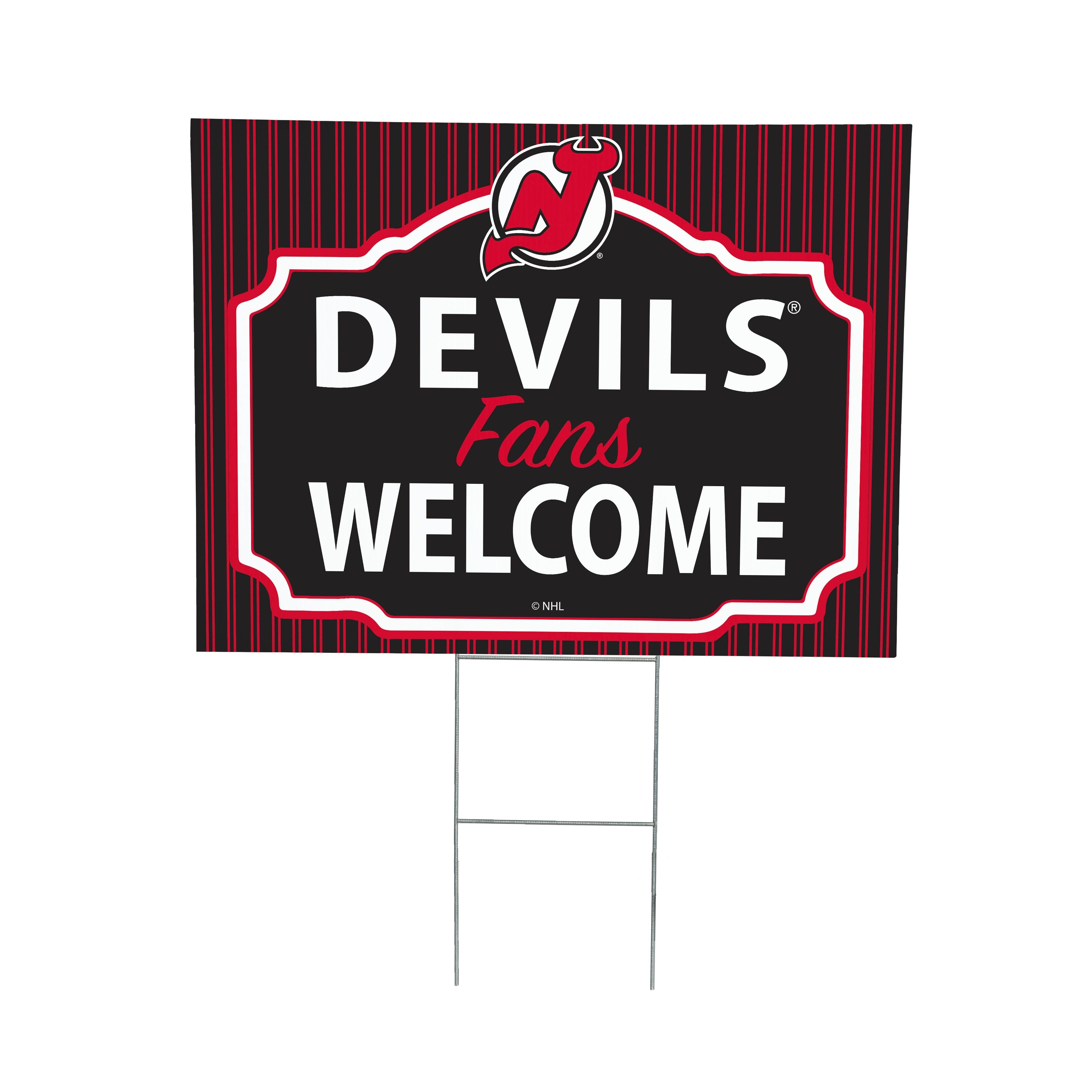 New Jersey Devils Coroplast Yard Sign, "Fans Welcome" - Sports Collectibles, Sports Memorabilia, Sports Fan Shop, Sports Gifts