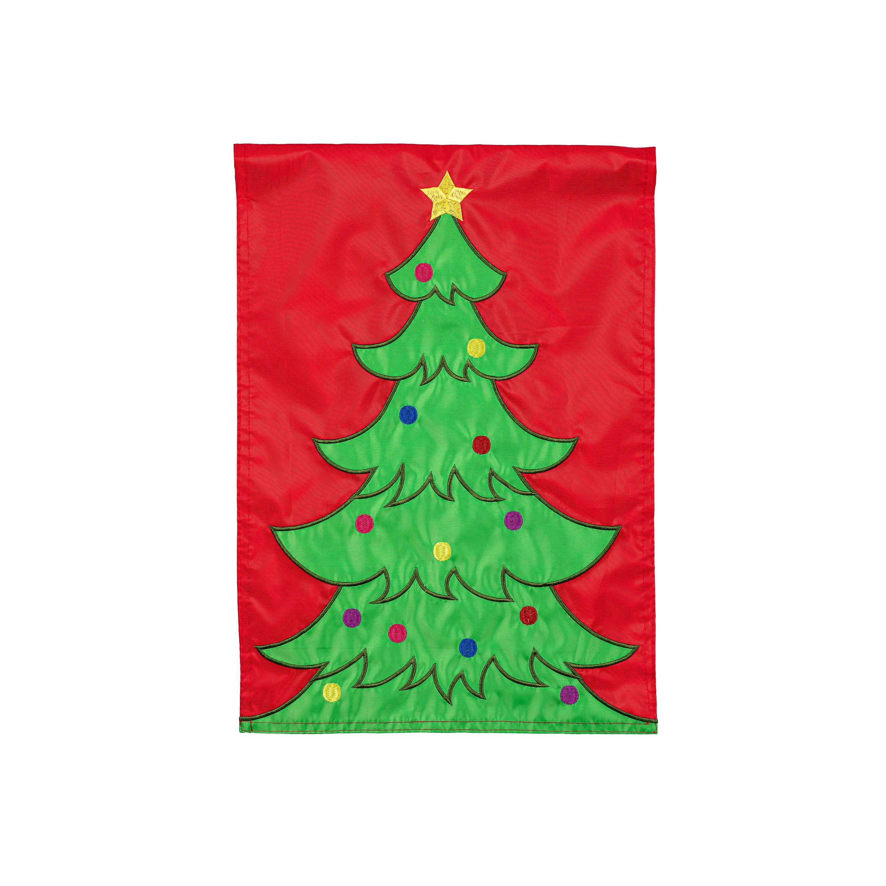 Classic Christmas Tree Basic Applique House Flag - Sports Gifts, Sports Memorabilia, Sports Collectibles, Fan Shop