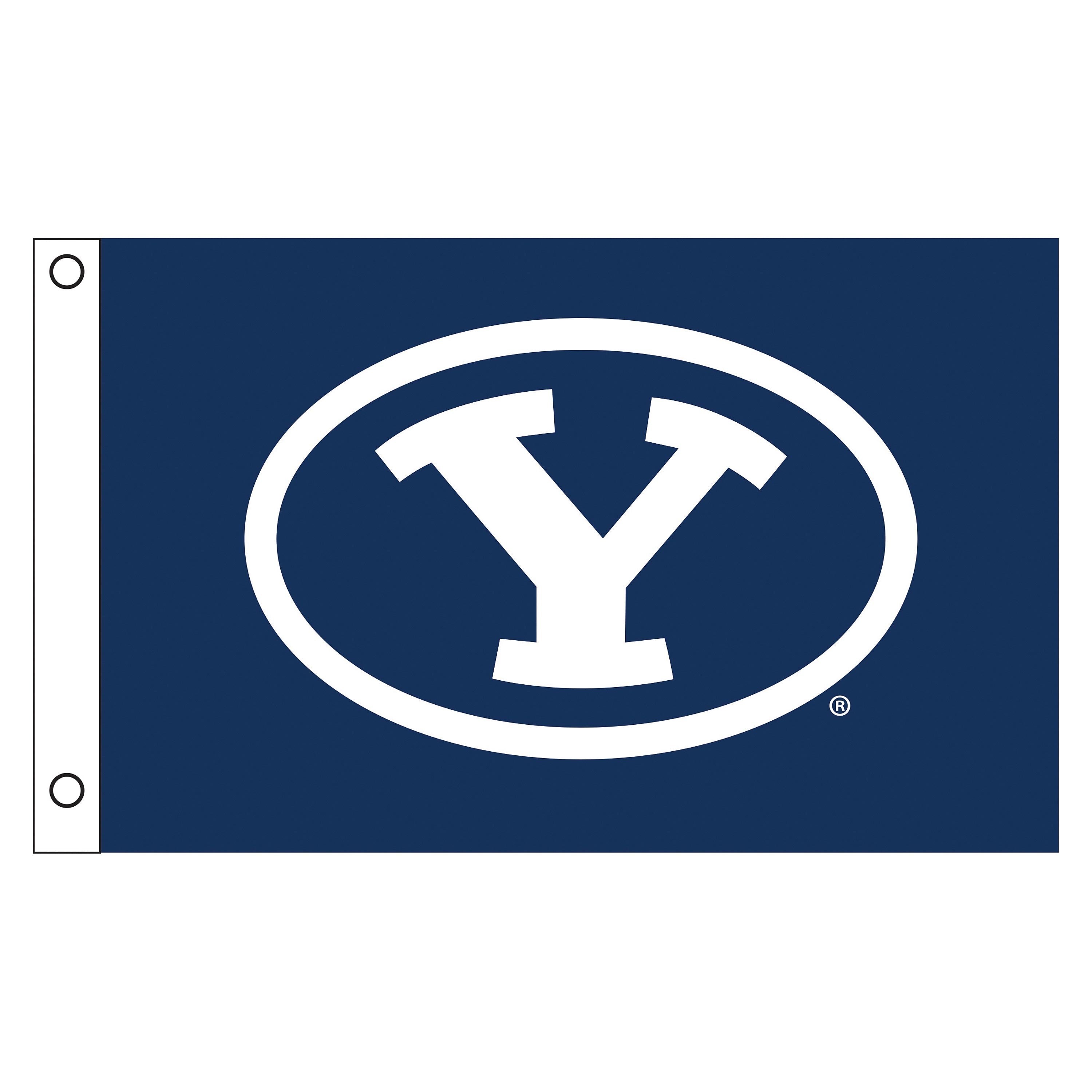 Brigham Young University Single Sided Flag w/ 2 Grommets, 3'x5' - Sports Gifts, Sports Memorabilia, Sports Collectibles, Fan Shop