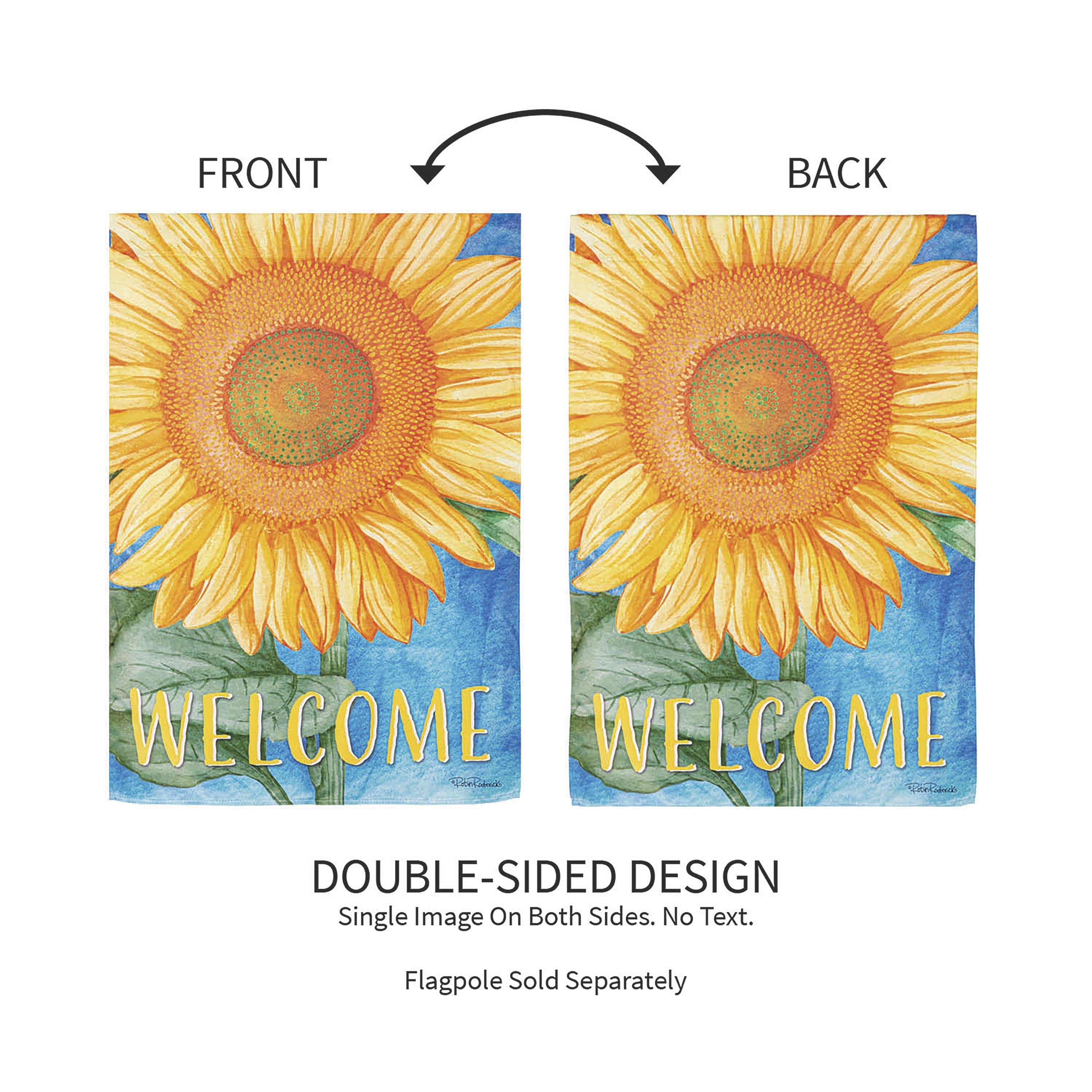 Welcome Sunflower Suede Garden Flag - Sports Collectibles, Sports Memorabilia, Sports Fan Shop, Sports Gifts
