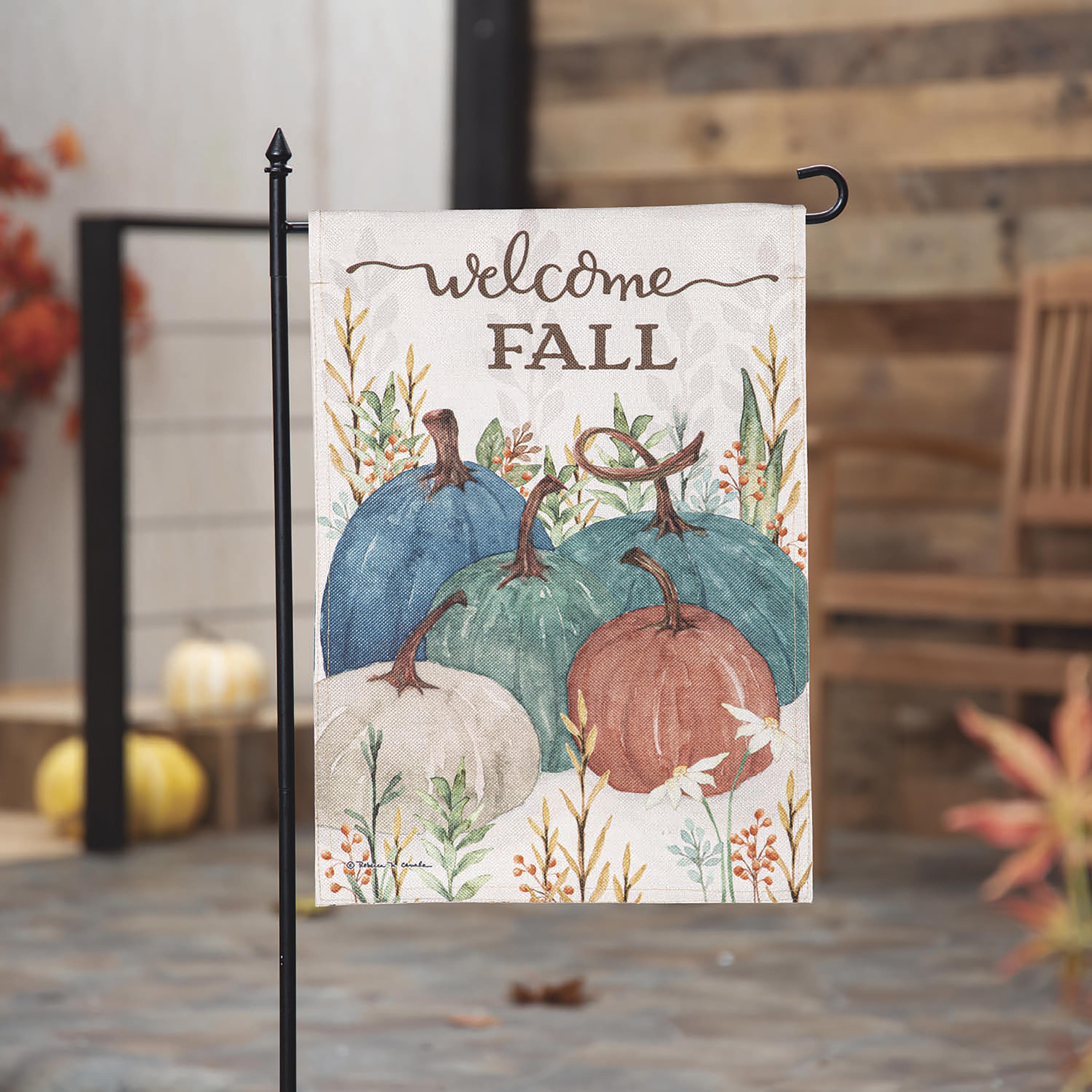 Welcome Fall Pumpkins Burlap Garden Flag - Sports Collectibles, Sports Memorabilia, Sports Fan Shop, Sports Gifts