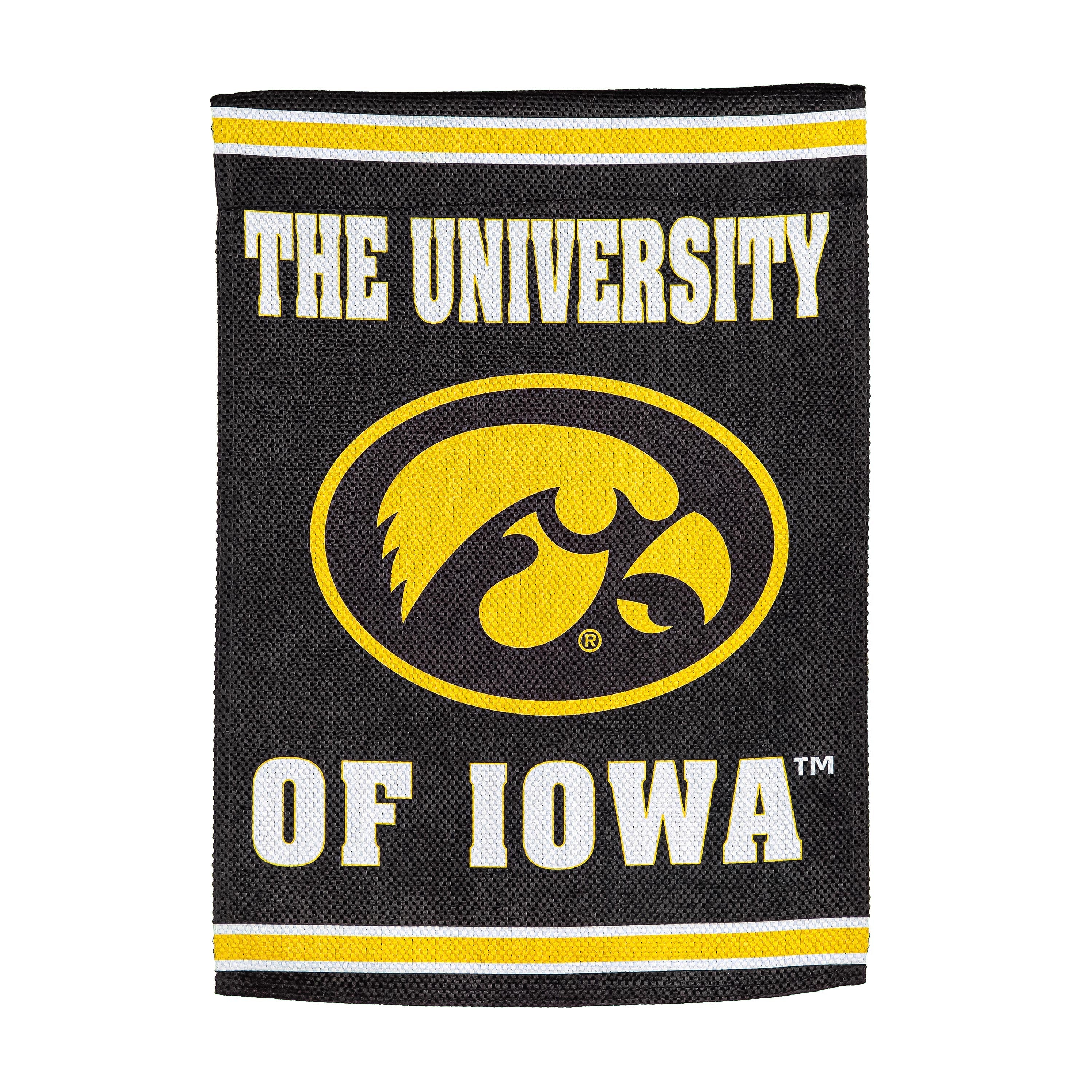 Embossed Suede Flag, House Size, University of Iowa - Sports Collectibles, Sports Memorabilia, Sports Fan Shop, Sports Gifts