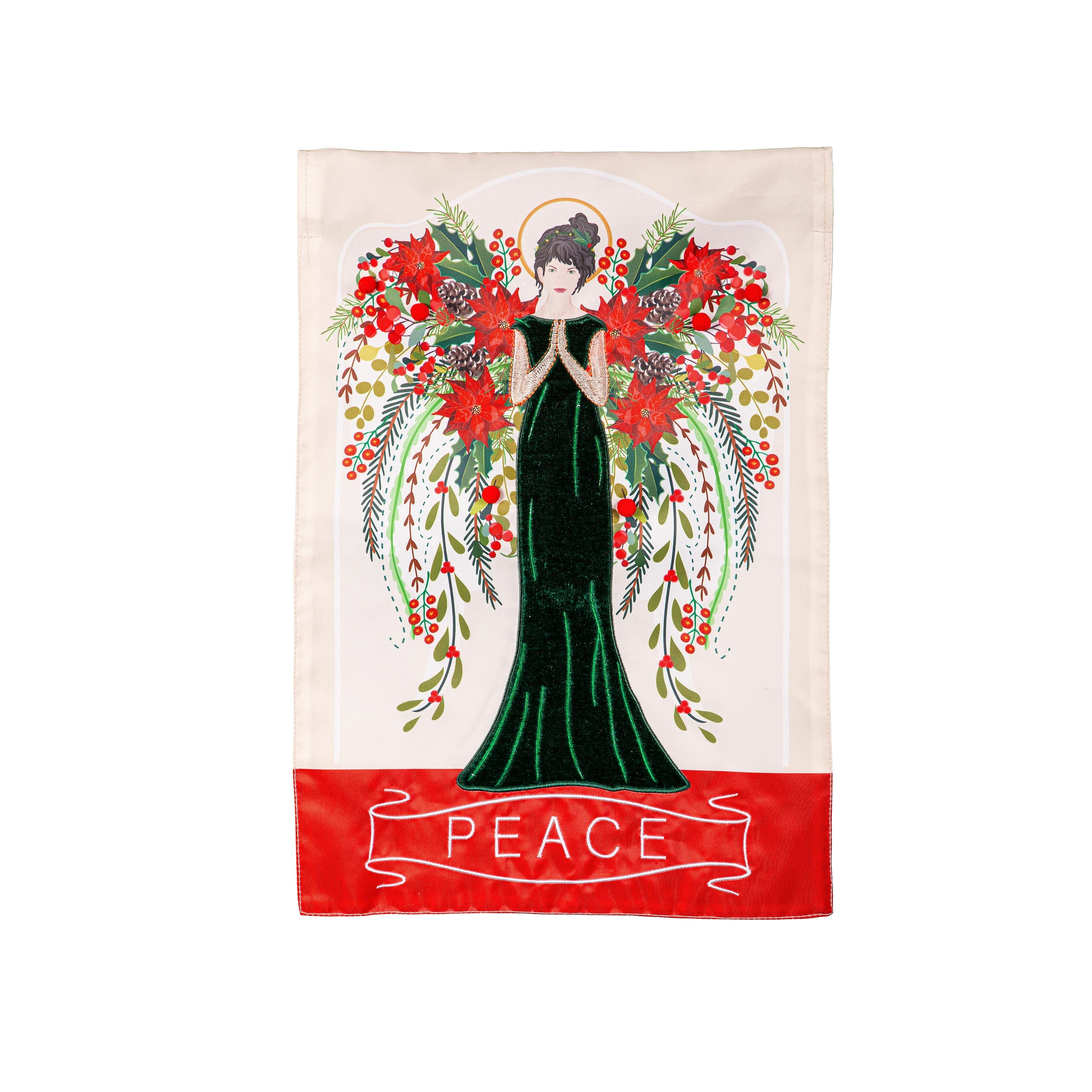 Floral Angel Applique Garden Flag - Sports Gifts, Sports Memorabilia, Sports Collectibles, Fan Shop