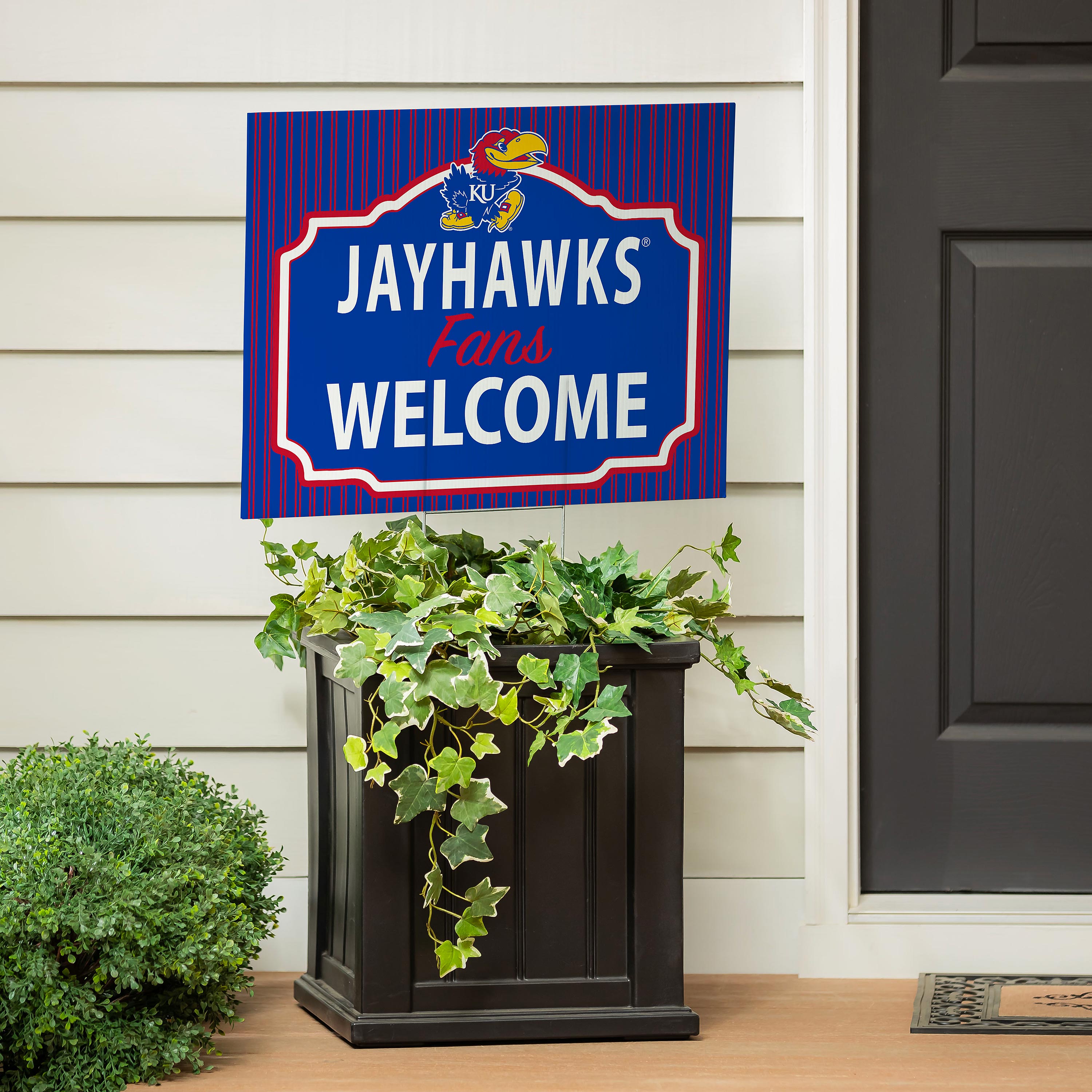 University of Kansas Coroplast Yard Sign, "Fans Welcome"