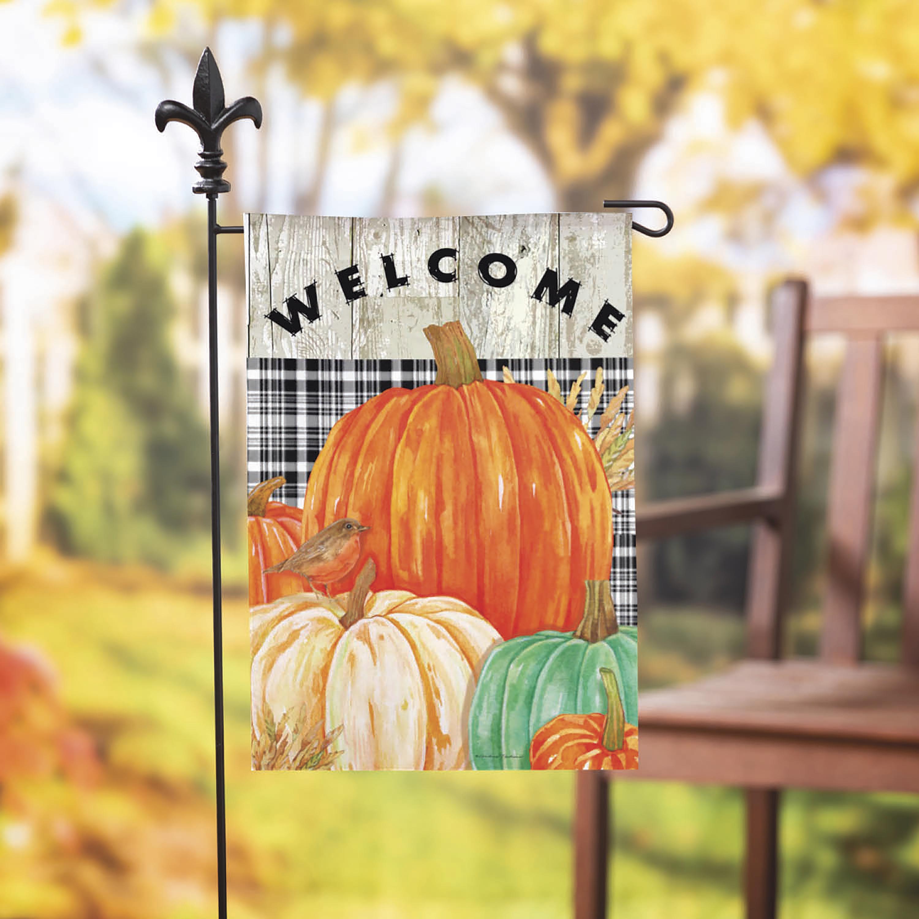 Fresh Pumpkins Garden Suede Flag - Sports Collectibles, Sports Memorabilia, Sports Fan Shop, Sports Gifts