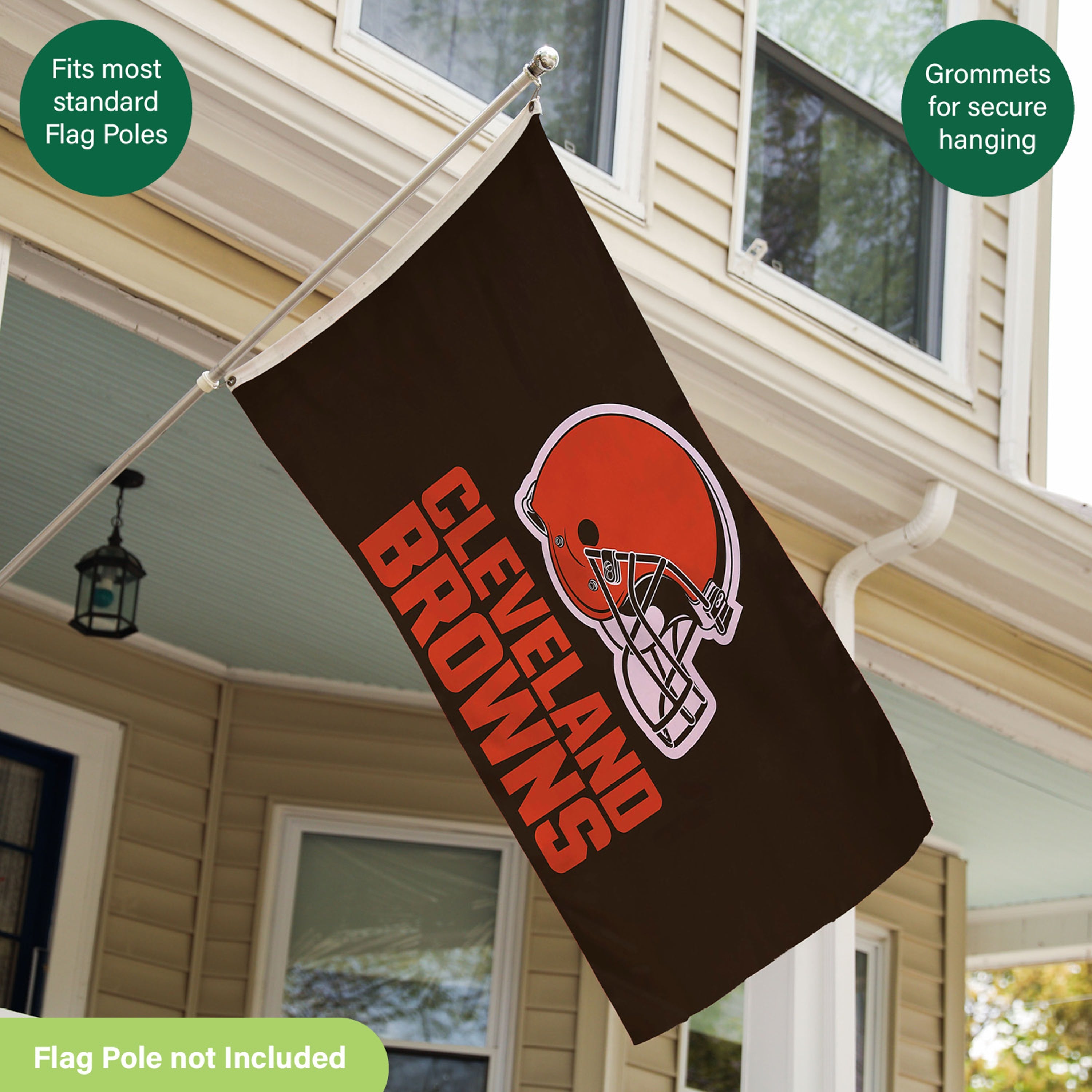 3'x5' Single Sided Flag w/ 2 Grommets, Cleveland Browns - Sports Gifts, Sports Memorabilia, Sports Collectibles, Fan Shop