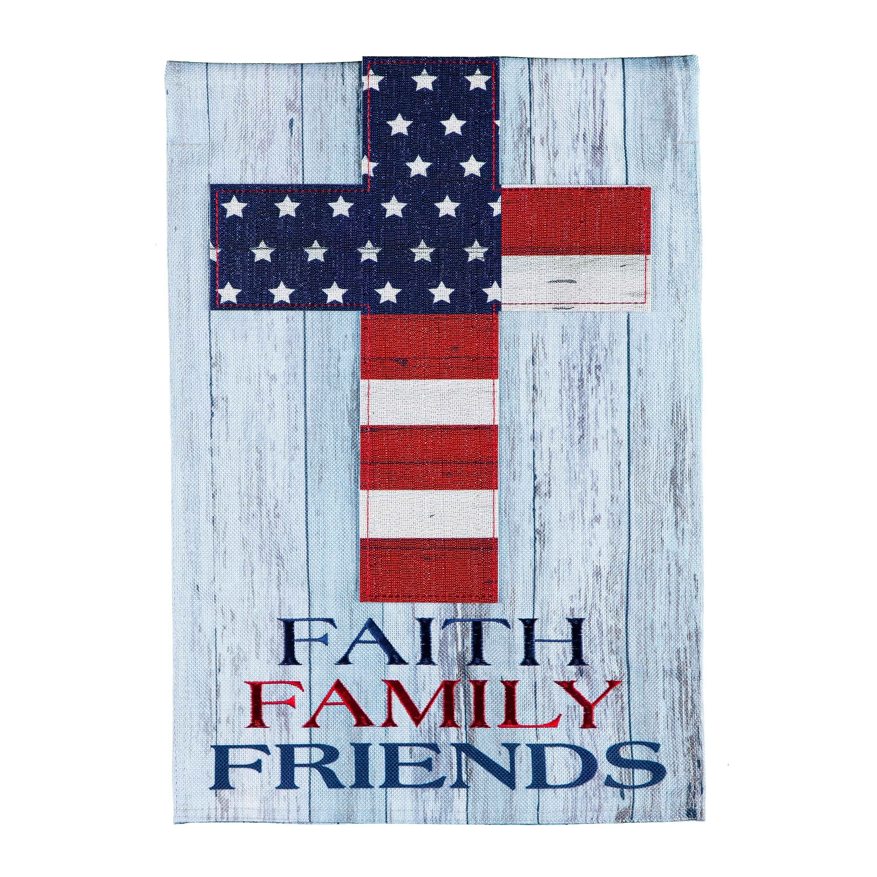 Faith Family Friends Cross Garden Burlap Flag - Sports Collectibles, Sports Memorabilia, Sports Fan Shop, Sports Gifts