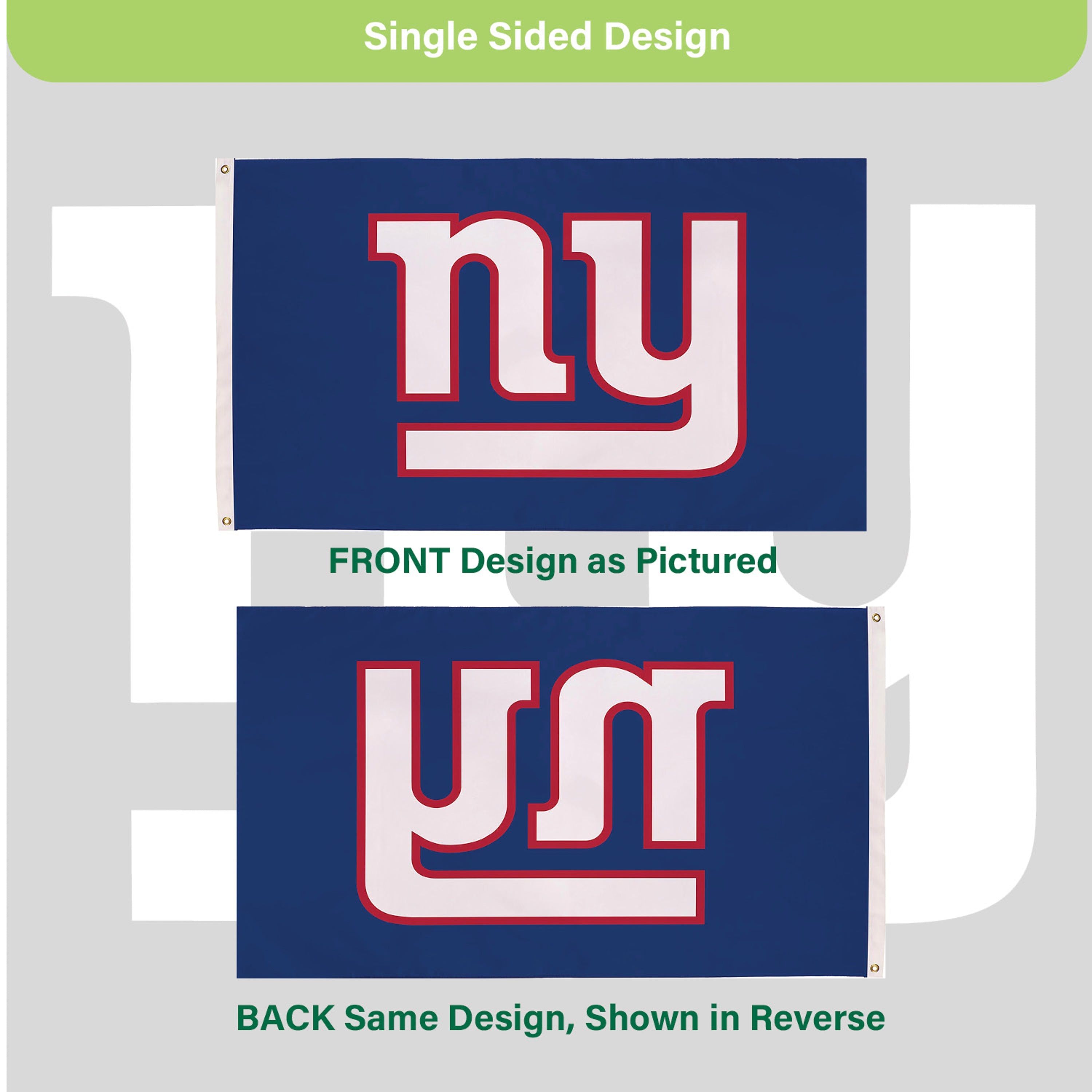 3'x5' Single Sided Flag w/ 2 Grommets, New York Giants - Sports Gifts, Sports Memorabilia, Sports Collectibles, Fan Shop