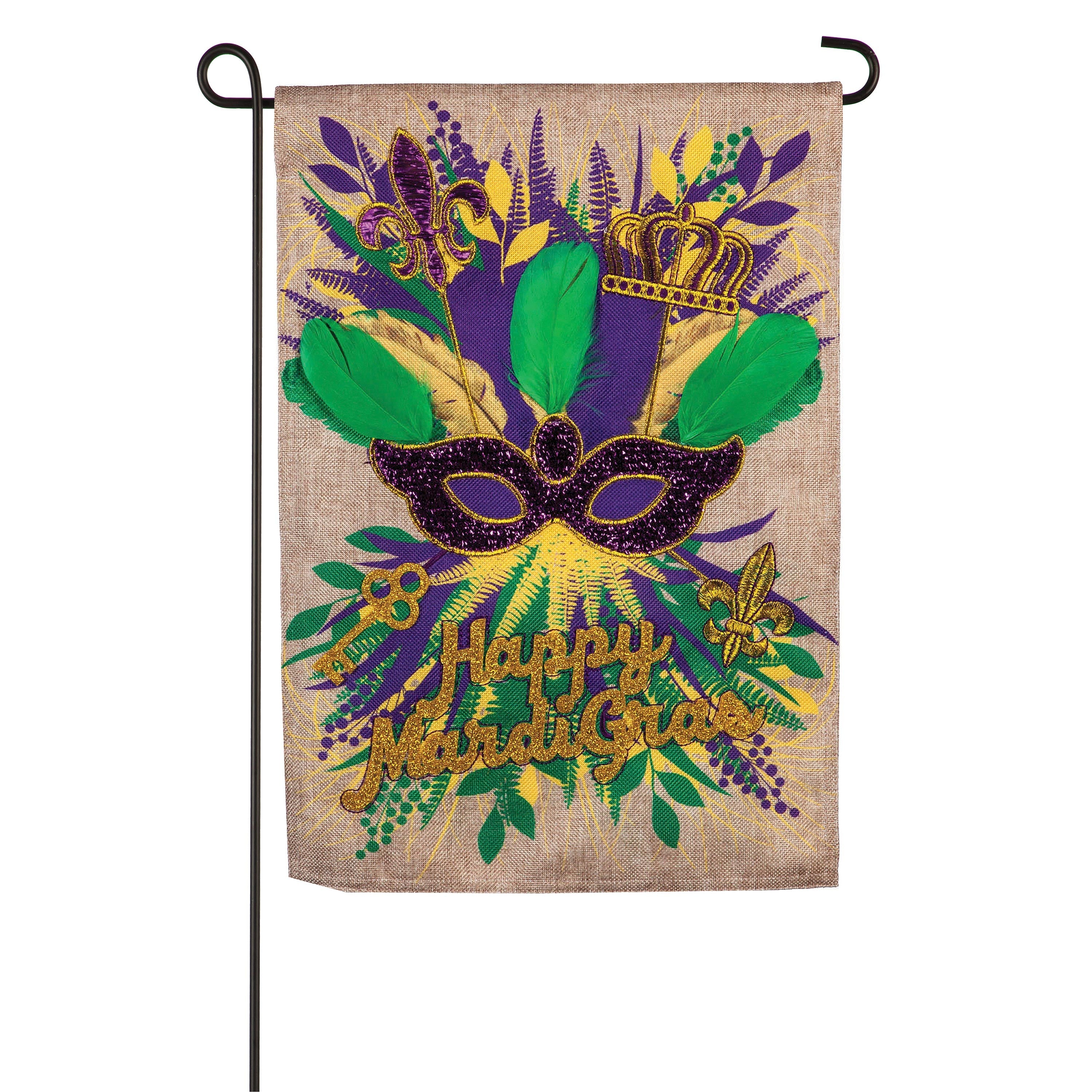 Mardi Gras Swag Garden Burlap Flag - Sports Collectibles, Sports Memorabilia, Sports Fan Shop, Sports Gifts