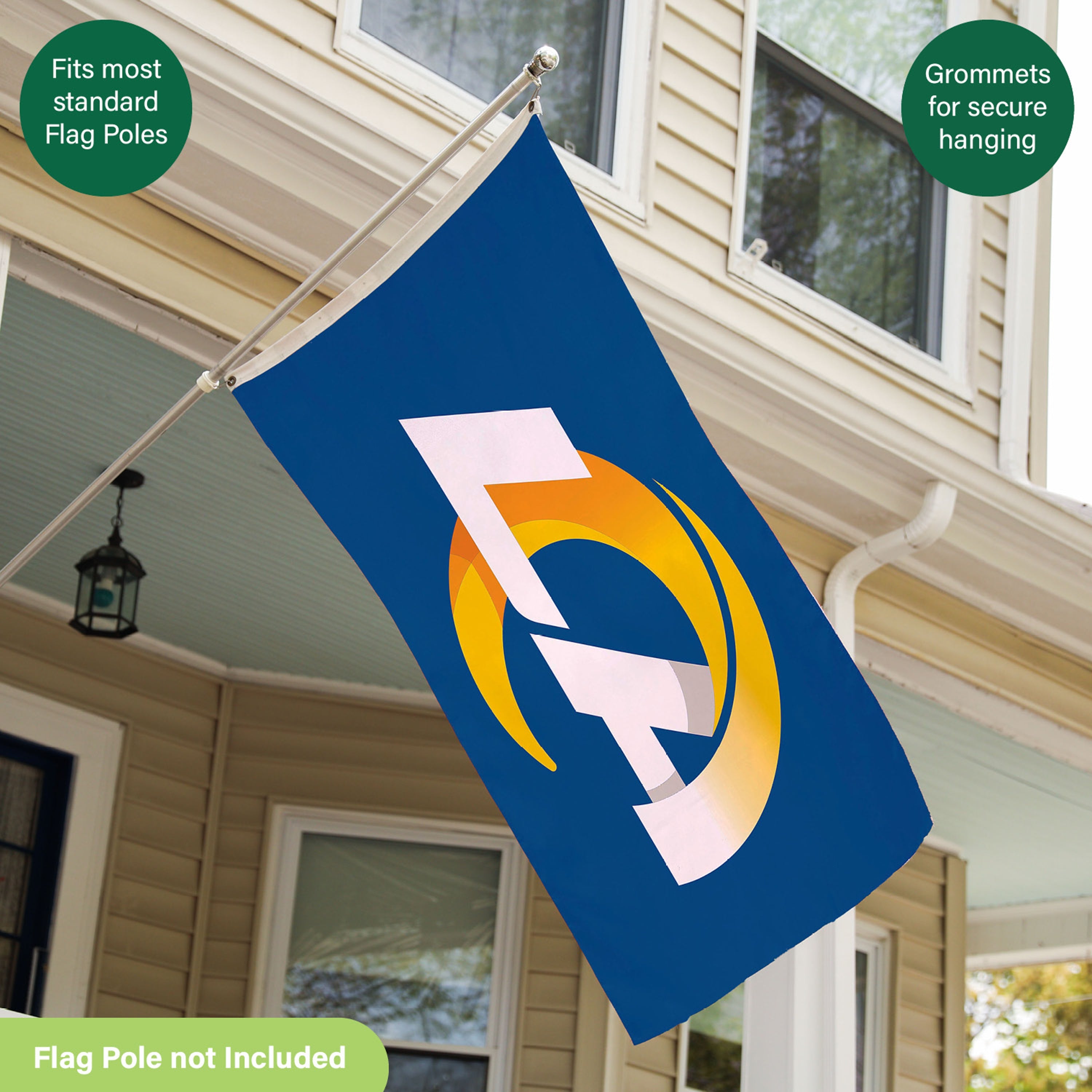 3'x5' Single Sided Flag w/ 2 Grommets, Los Angeles Rams - Sports Gifts, Sports Memorabilia, Sports Collectibles, Fan Shop