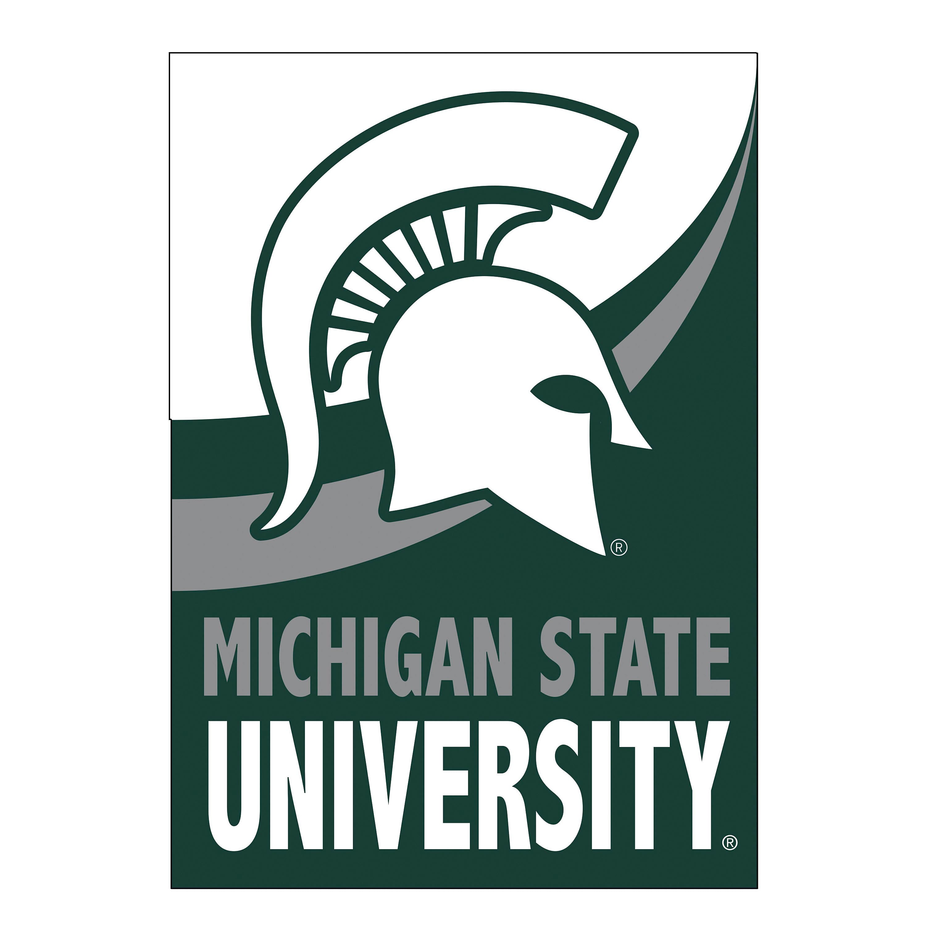 Michigan State University Burlap Flag House Size - Sports Collectibles, Sports Memorabilia, Sports Fan Shop, Sports Gifts