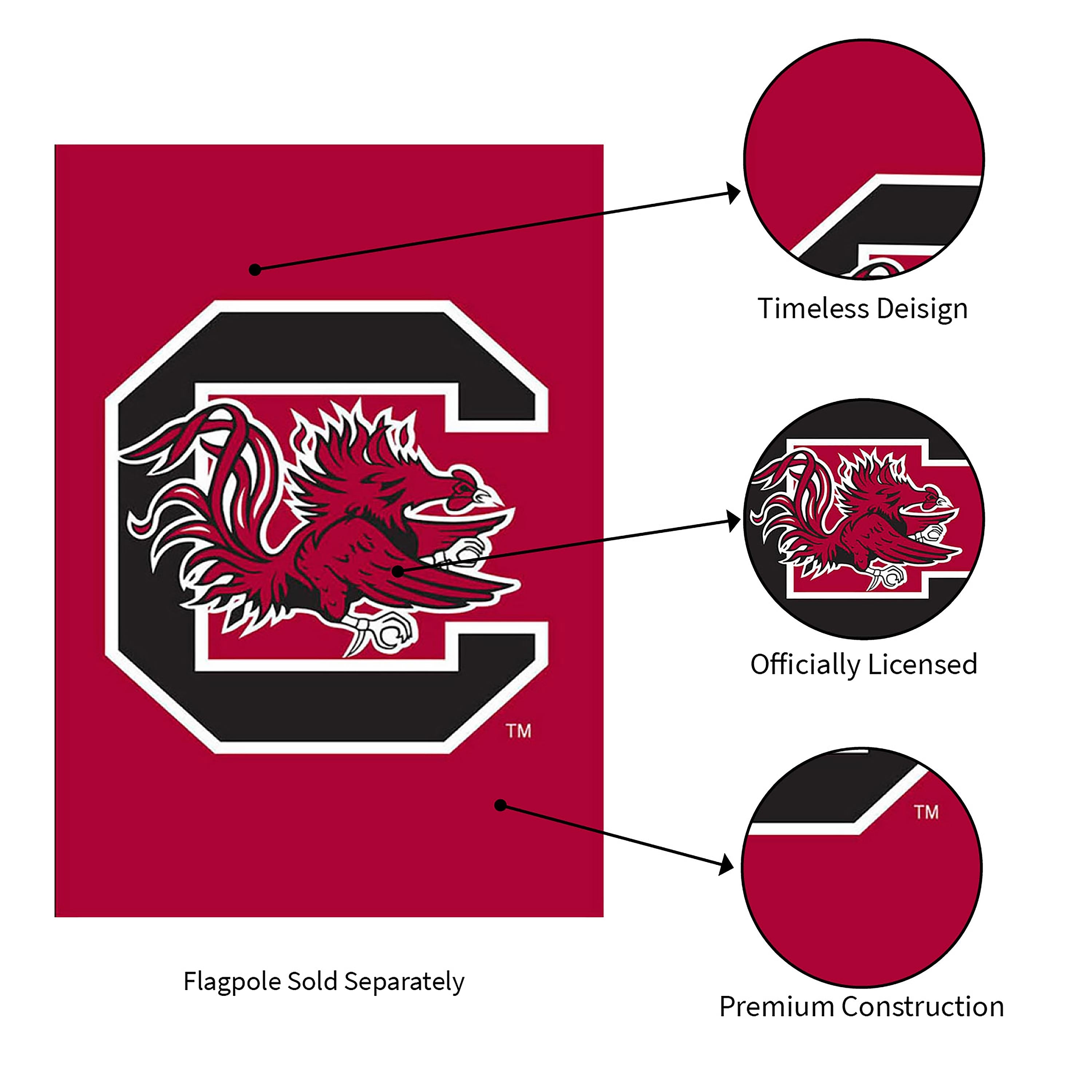 University of South Carolina Gamecocks Garden Flag - Sports Collectibles, Sports Memorabilia, Sports Fan Shop, Sports Gifts
