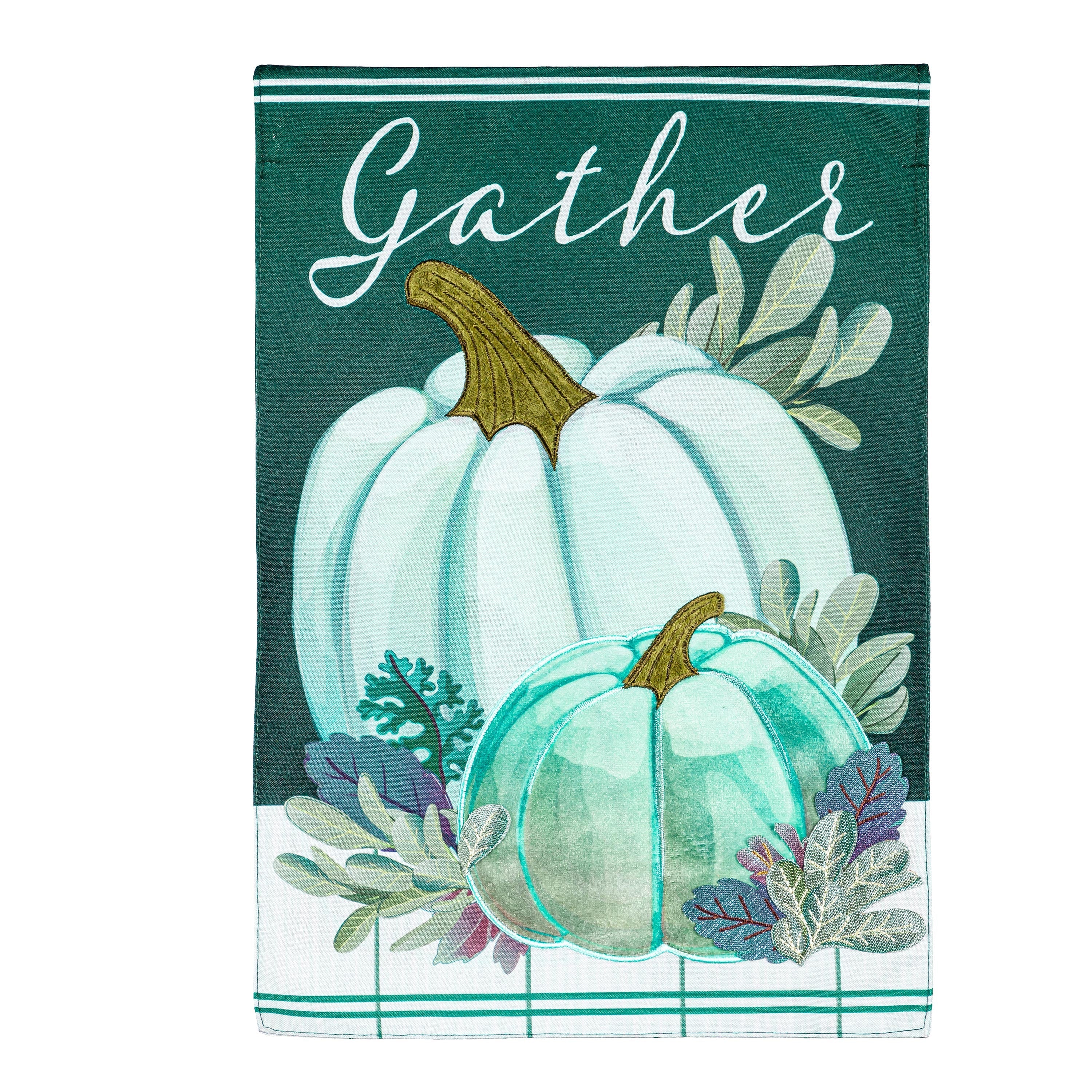 Mint Pumpkin Garden Linen Flag - Sports Collectibles, Sports Memorabilia, Sports Fan Shop, Sports Gifts