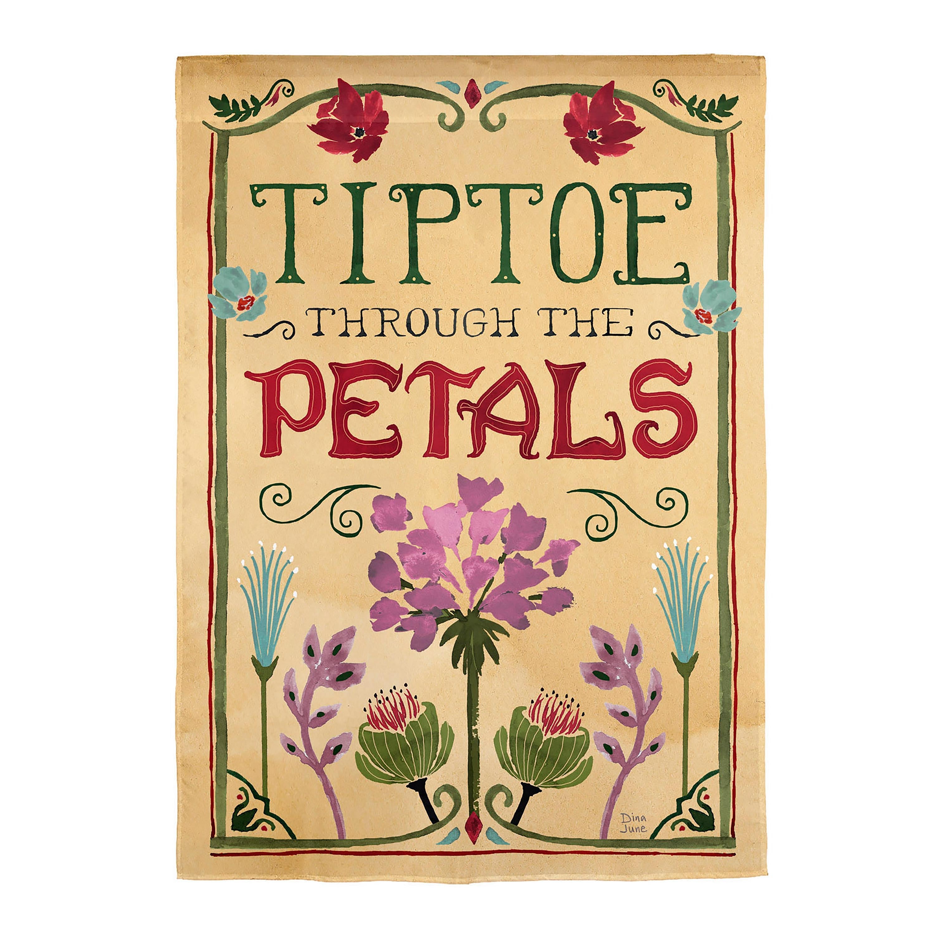 Tiptoe through the Petals Burlap Garden Flag - Sports Gifts, Sports Memorabilia, Sports Collectibles, Fan Shop