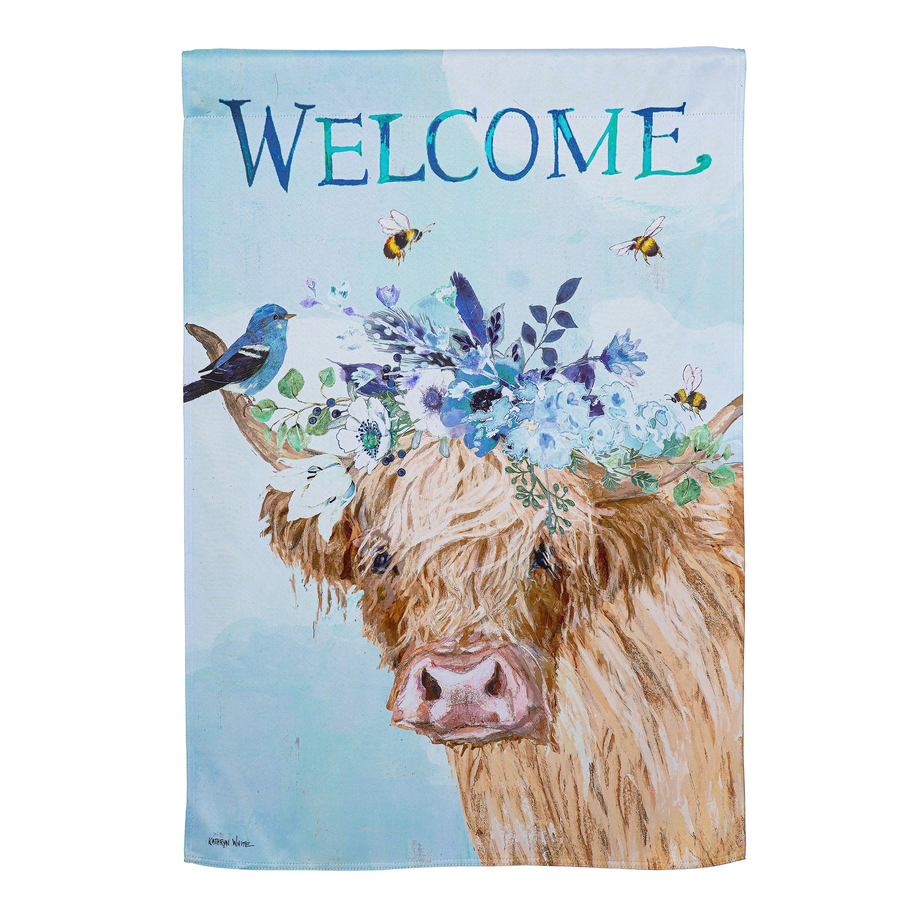 Floral Cow Suede House Flag - Sports Collectibles, Sports Memorabilia, Sports Fan Shop, Sports Gifts