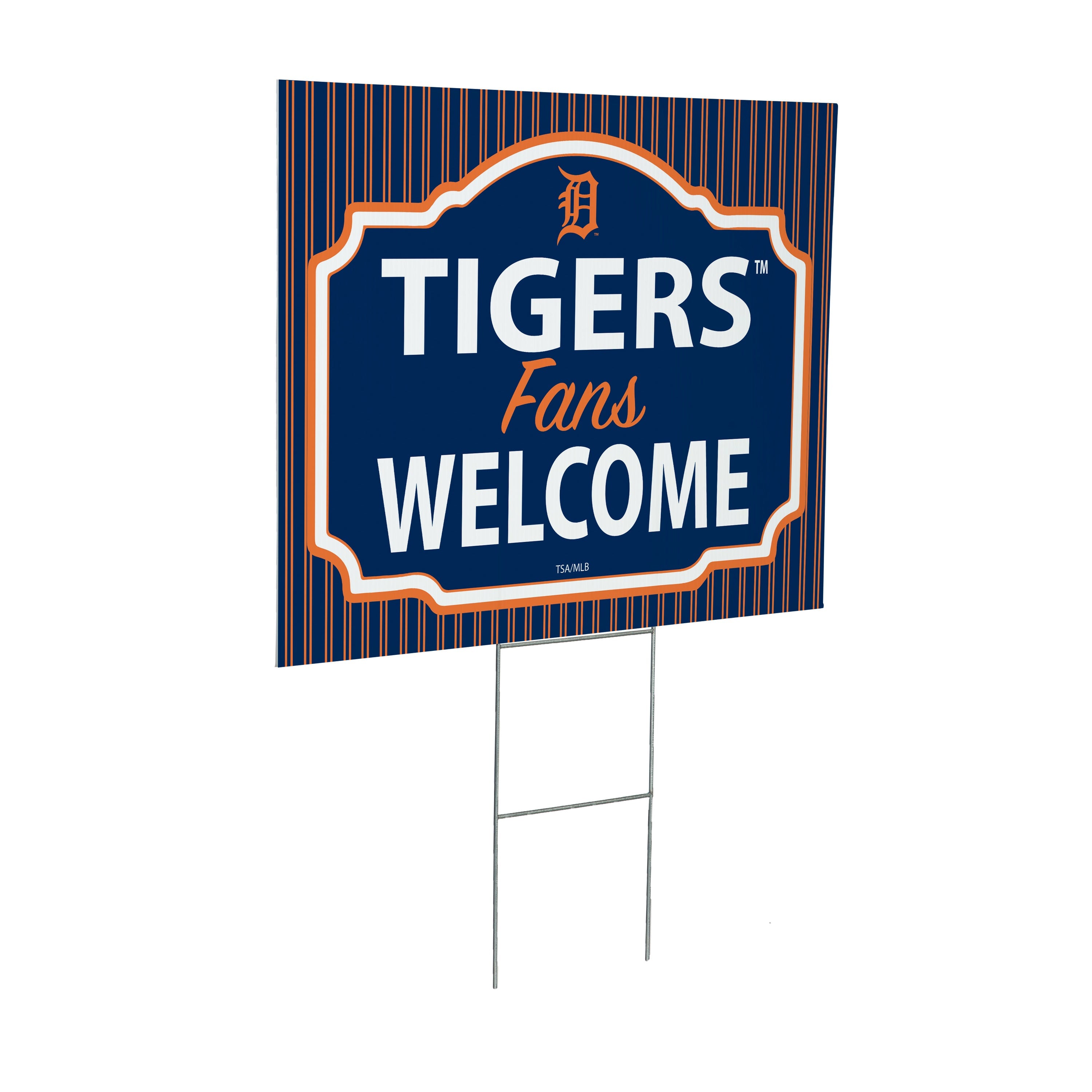 Detroit Tigers Coroplast Yard Sign, "Fans Welcome" - Sports Collectibles, Sports Memorabilia, Sports Fan Shop, Sports Gifts