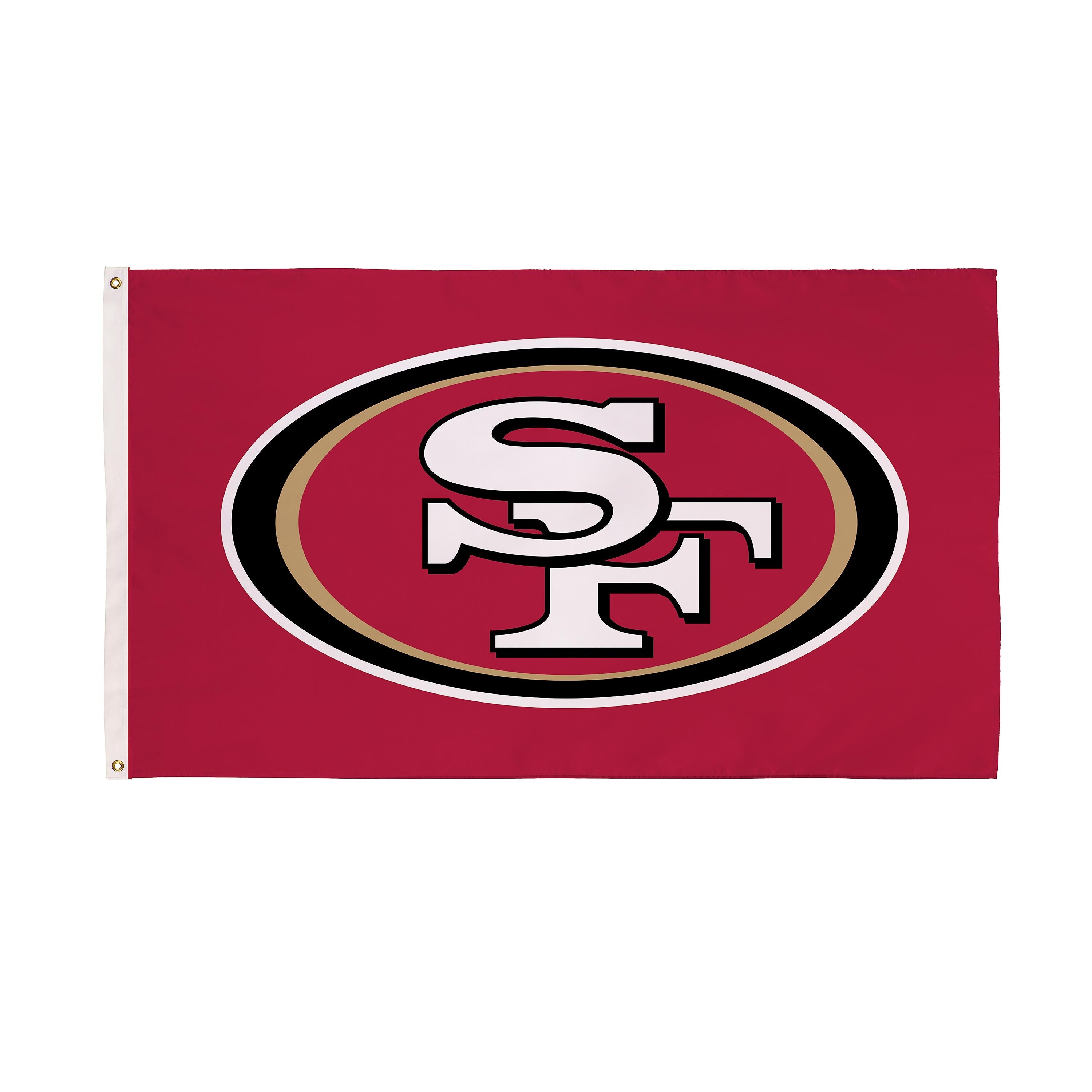 San Francisco 49ers Single Sided Estate Flag with 2 Grommets, 3'x5' - Sports Gifts, Sports Memorabilia, Sports Collectibles, Fan Shop