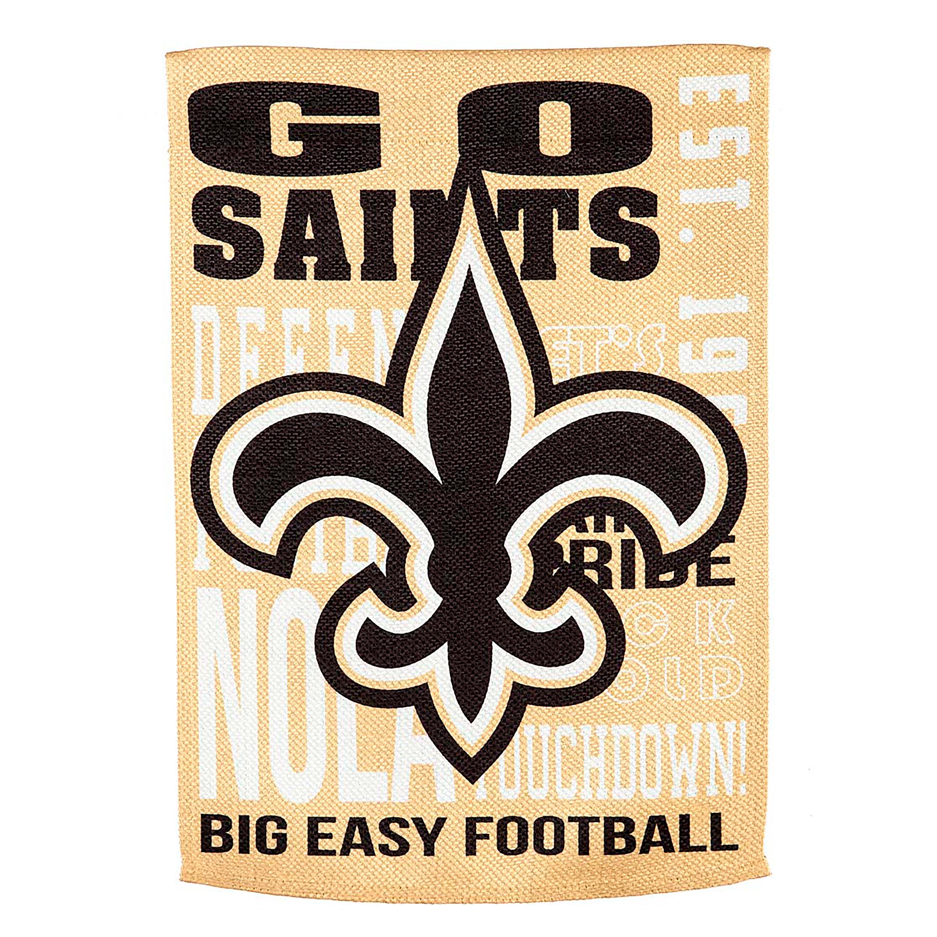 Double-Sided Fan Rules NFL Team Pride Sueded House Flag, New Orleans Saints - Sports Collectibles, Sports Memorabilia, Sports Fan Shop, Sports Gifts