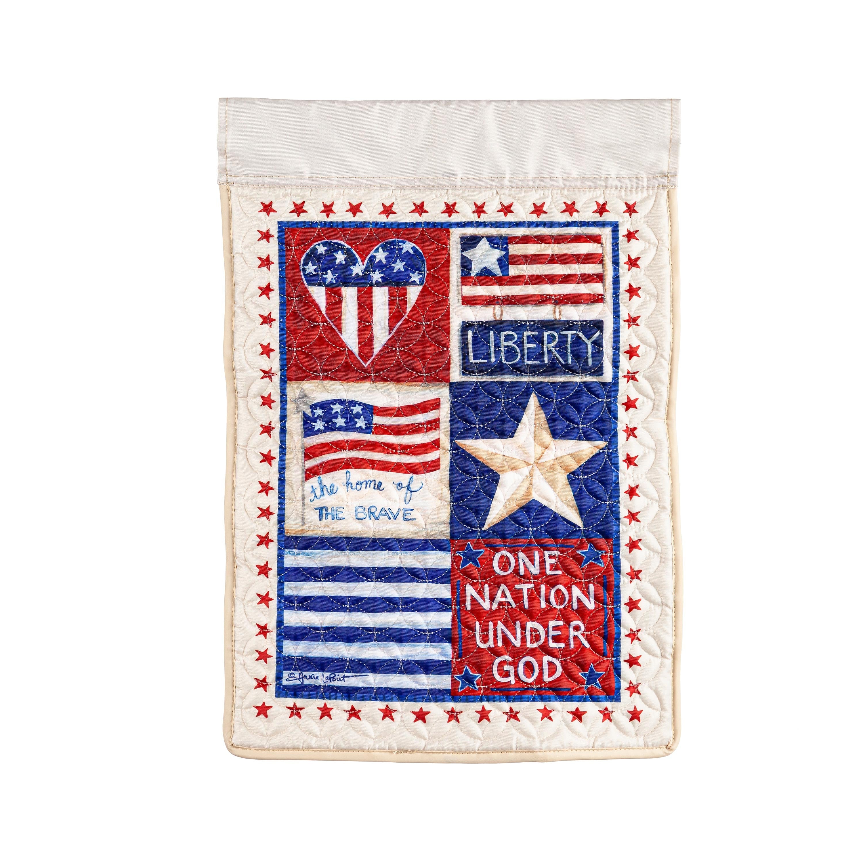 Patriotic Patchwork Garden Quilted Flag - Sports Collectibles, Sports Memorabilia, Sports Fan Shop, Sports Gifts