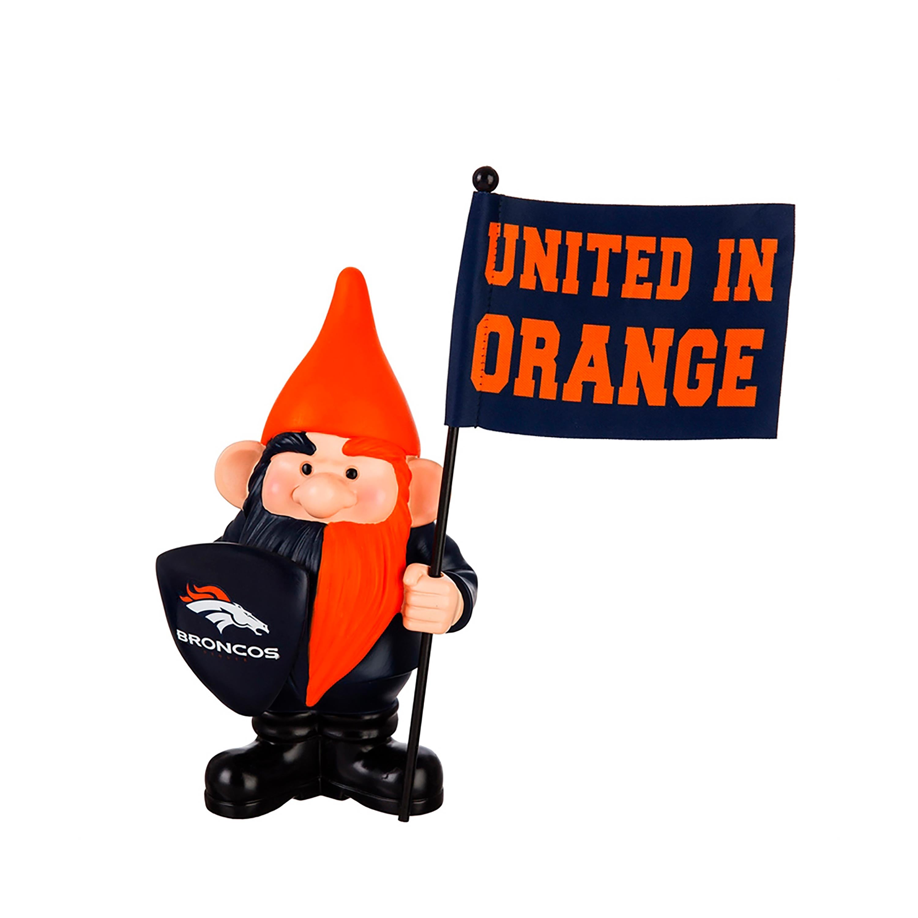 Denver Broncos, Flag Holder Gnome - Sports Collectibles, Sports Memorabilia, Sports Fan Shop, Sports Gifts