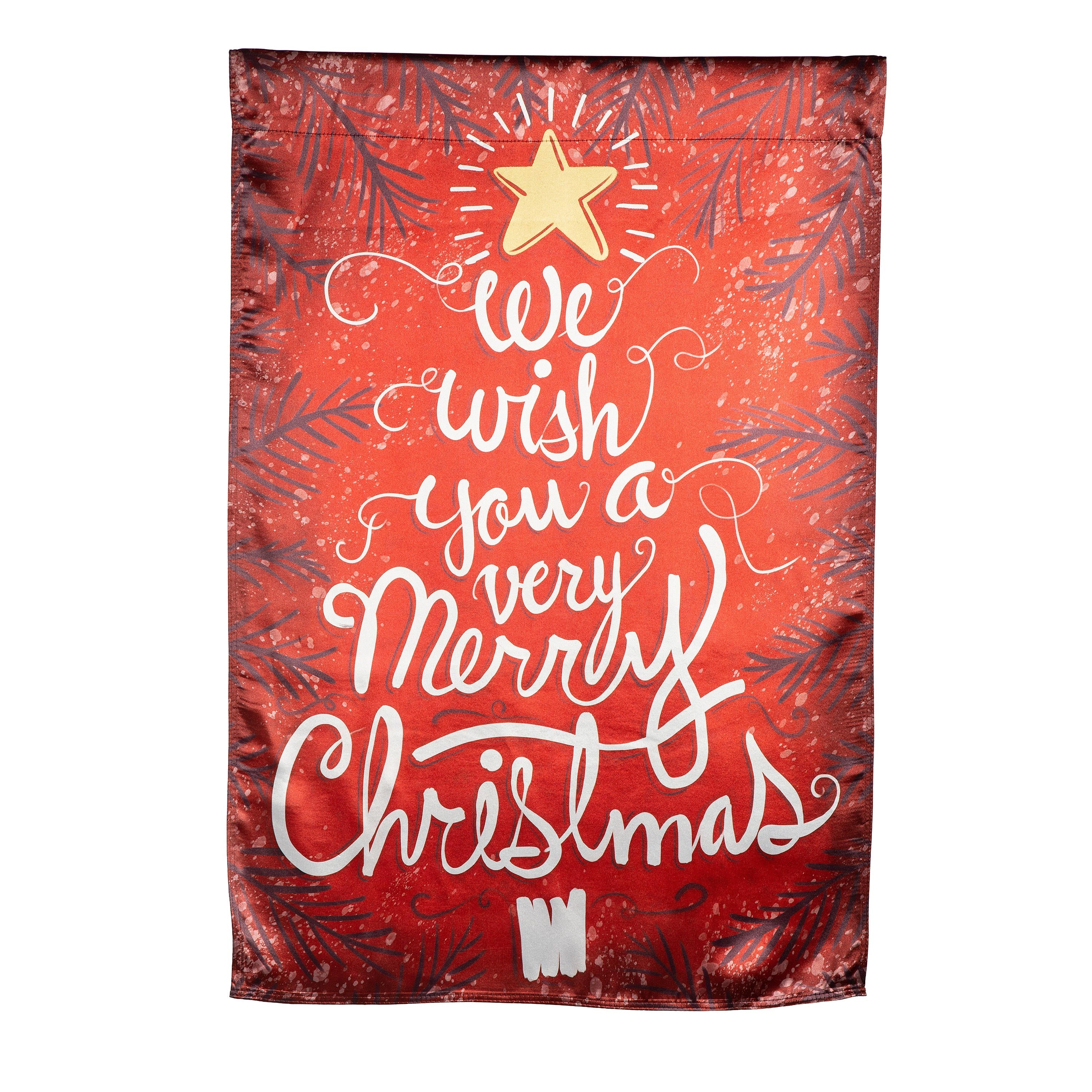 We Wish You a Merry Christmas Reversible Lustre House Flag - Sports Collectibles, Sports Memorabilia, Sports Fan Shop, Sports Gifts