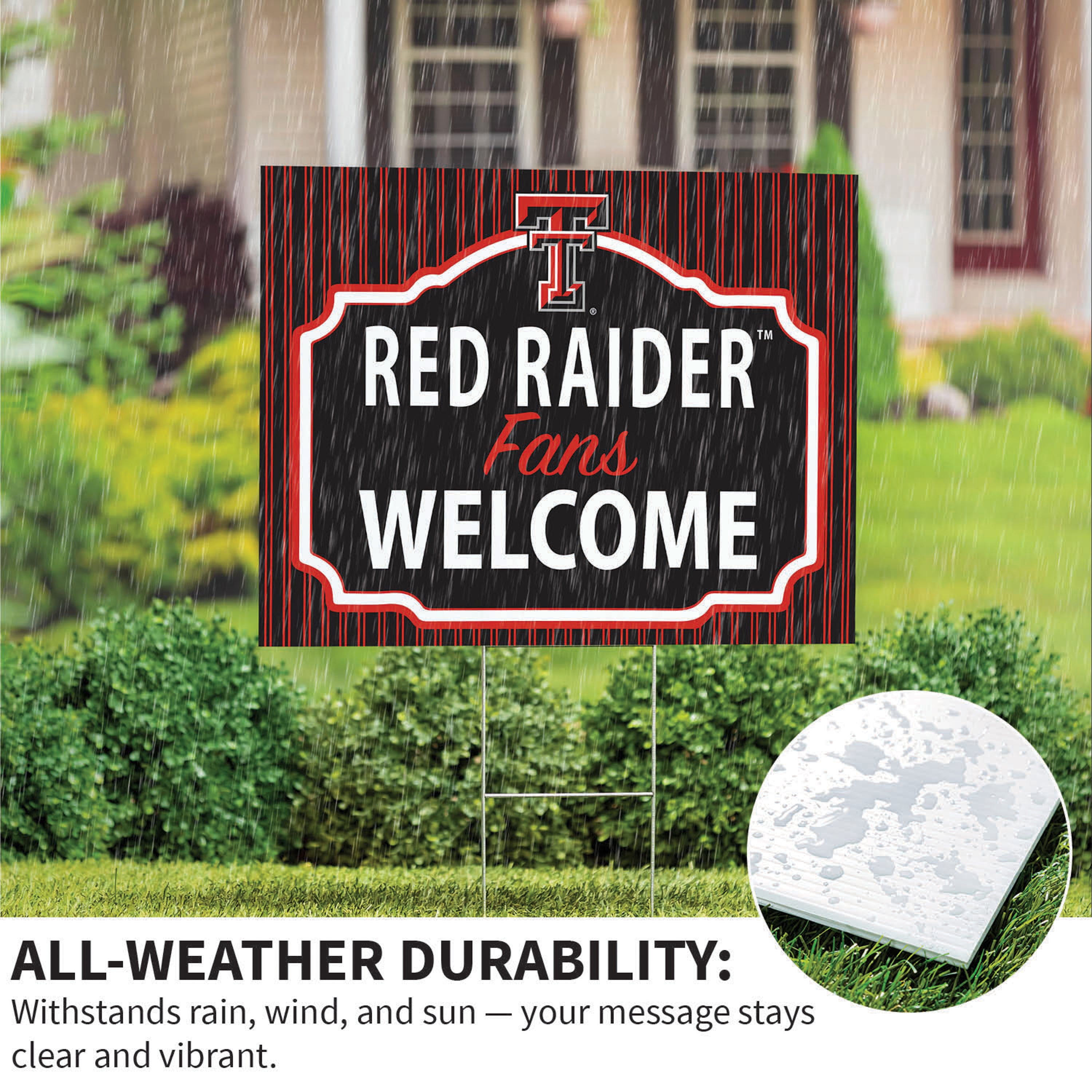 Texas Tech University Coroplast Yard Sign, "Fans Welcome" - Sports Collectibles, Sports Memorabilia, Sports Fan Shop, Sports Gifts