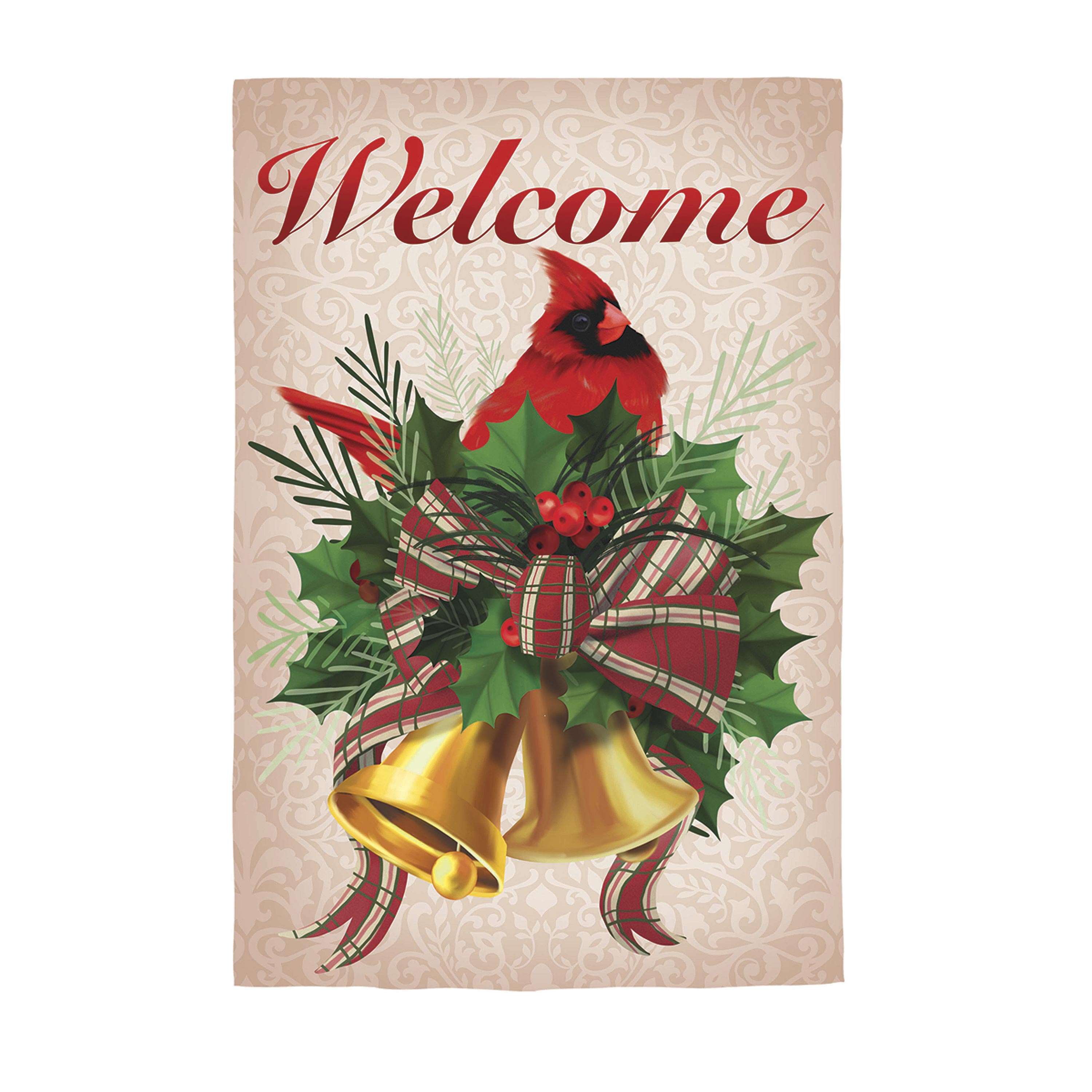 Welcome Cardinal Lustre House Flag - Sports Collectibles, Sports Memorabilia, Sports Fan Shop, Sports Gifts