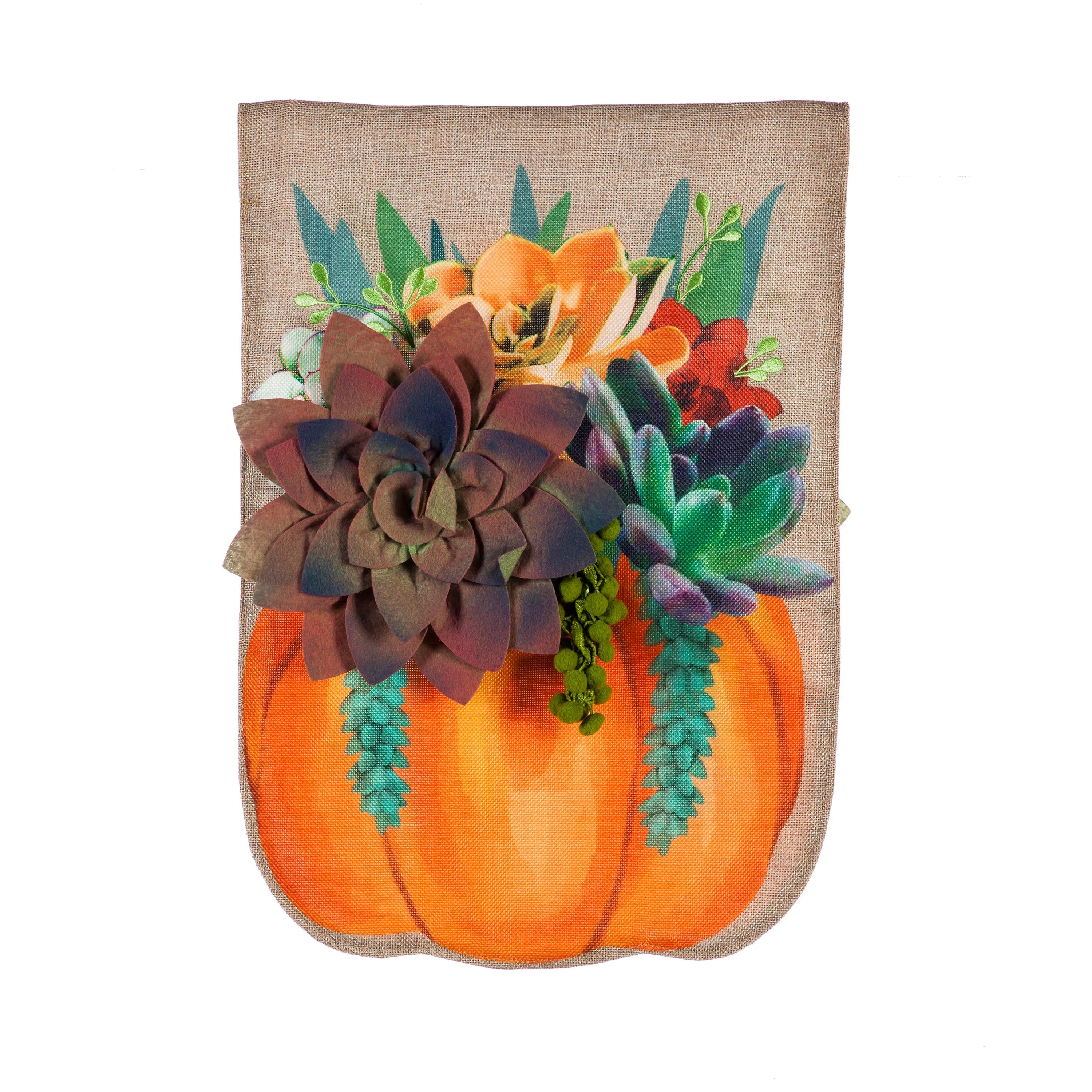 Fall Succulents Garden Burlap Flag - Sports Collectibles, Sports Memorabilia, Sports Fan Shop, Sports Gifts
